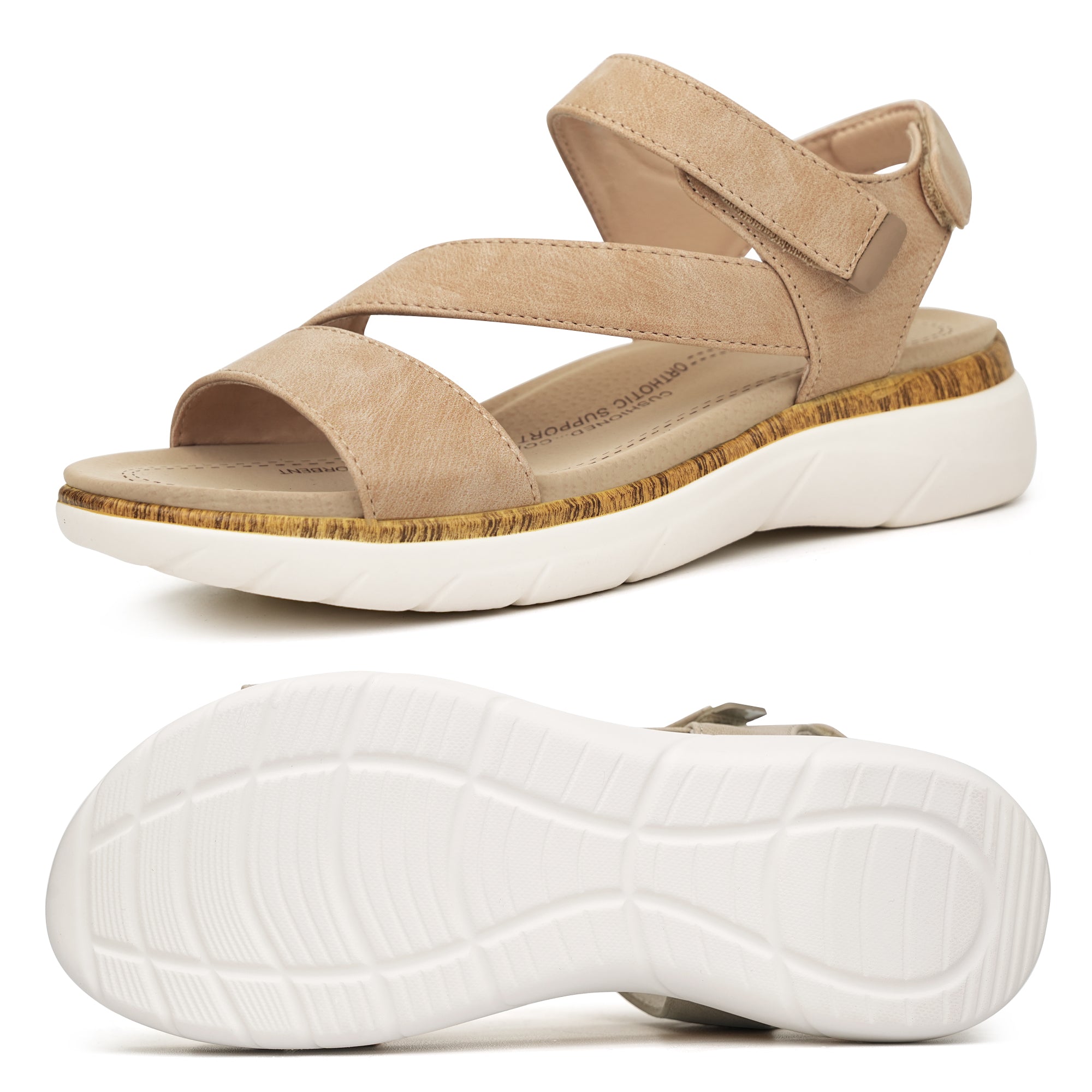 Beige Arch Support Sandals-Lilia