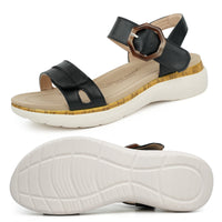 Black Arch Support Sandals-Celia