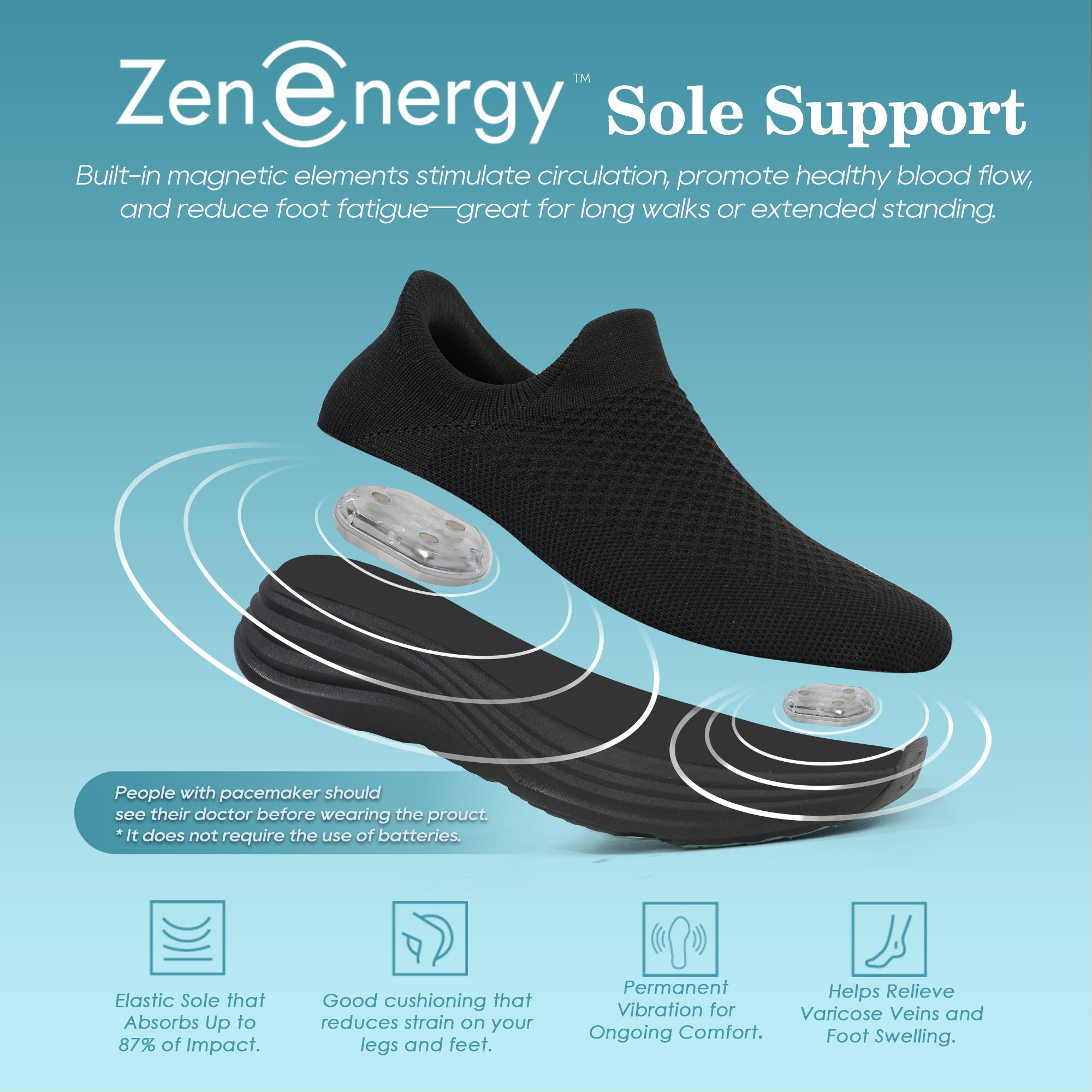 Black Walking Shoes-Caren