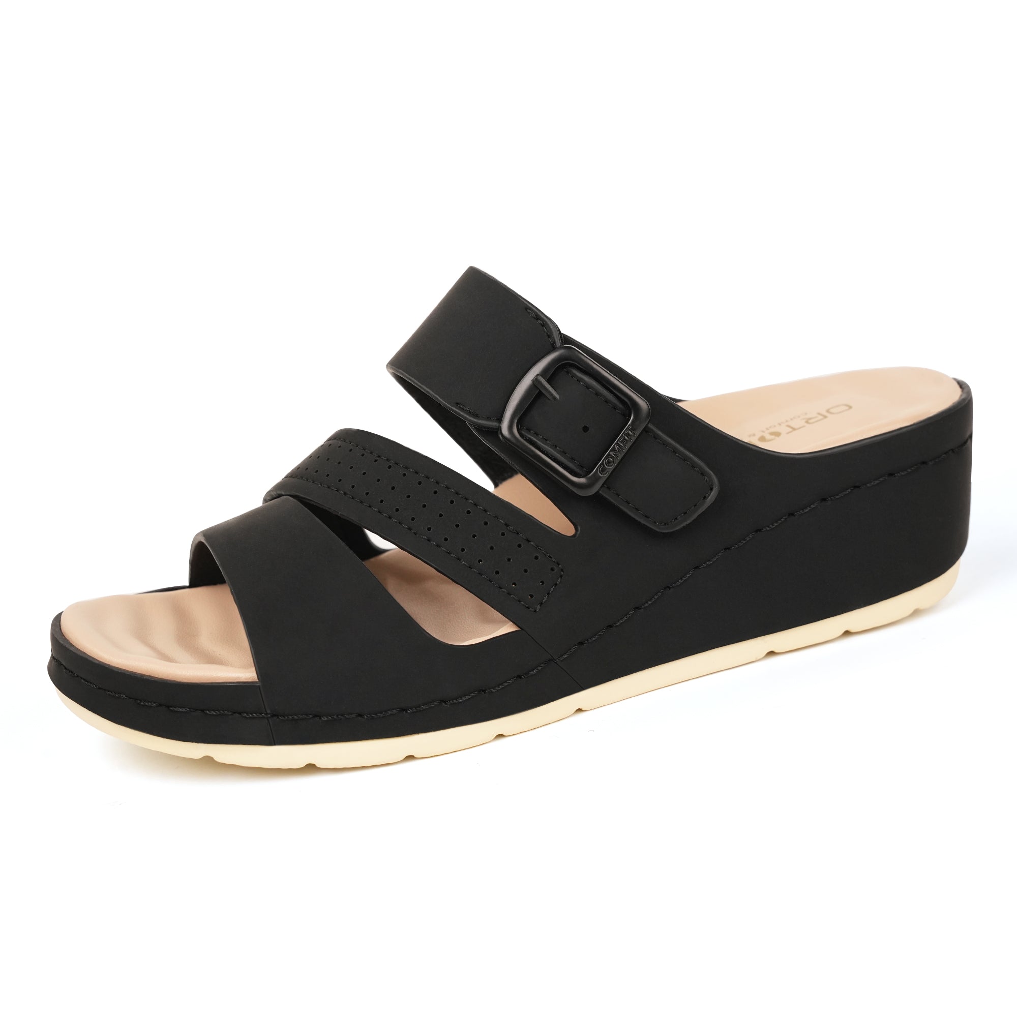 Black Arch Support Sandals-Onda