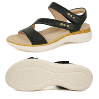 Black Arch Support Sandals-Olivia