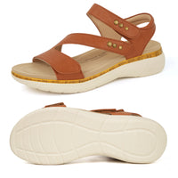 Brown Arch Support Sandals-Olivia