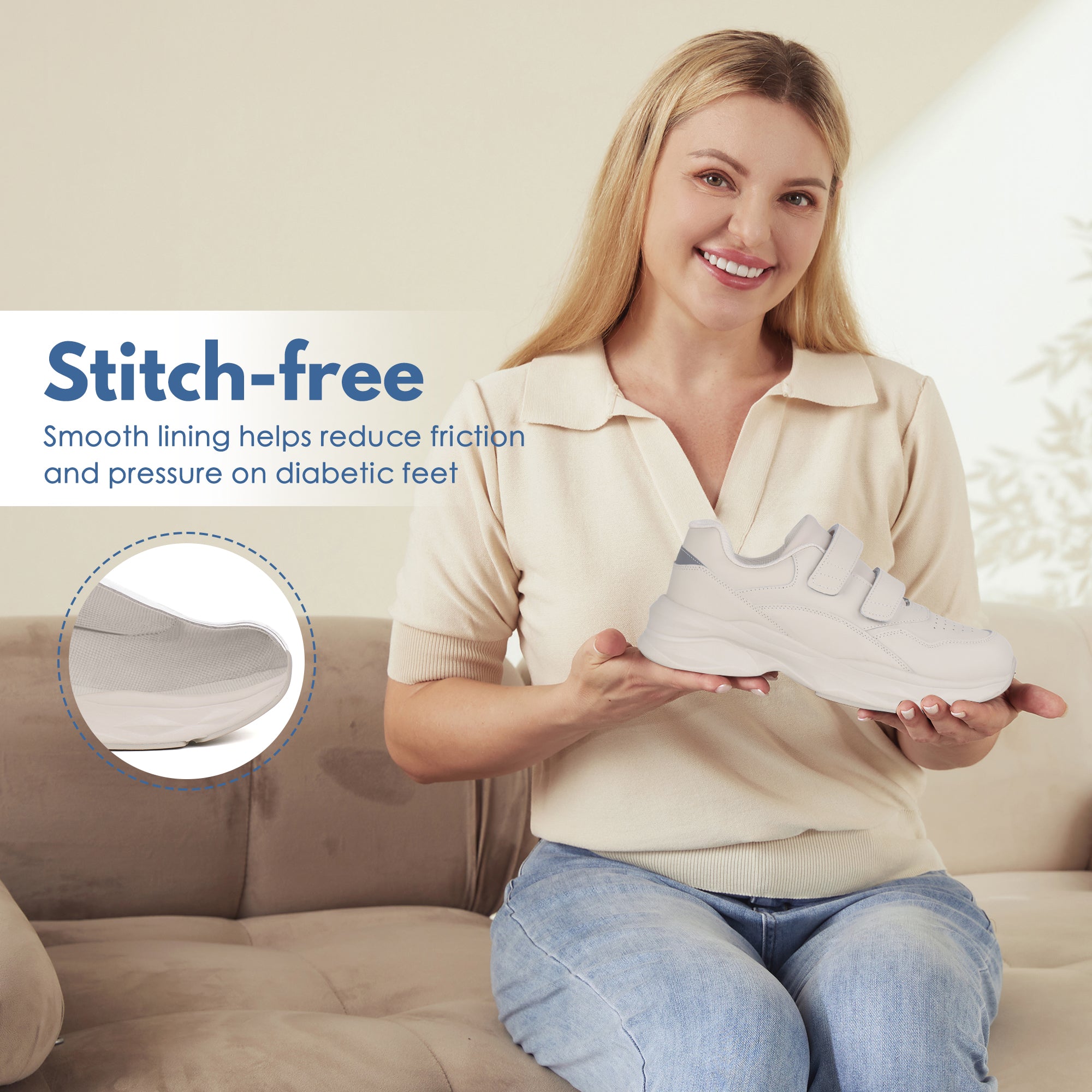 Ivory Walking Shoes-Hazel