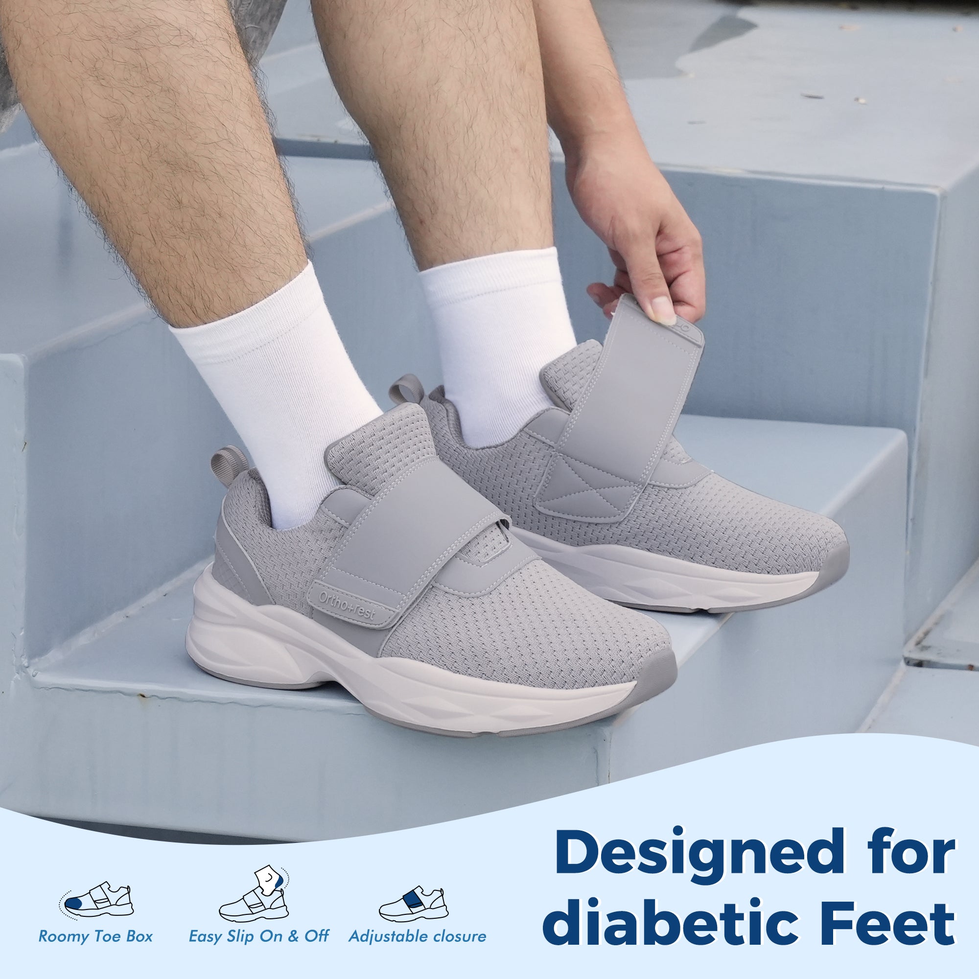 Lt.Grey Walking Shoes-Wyatt