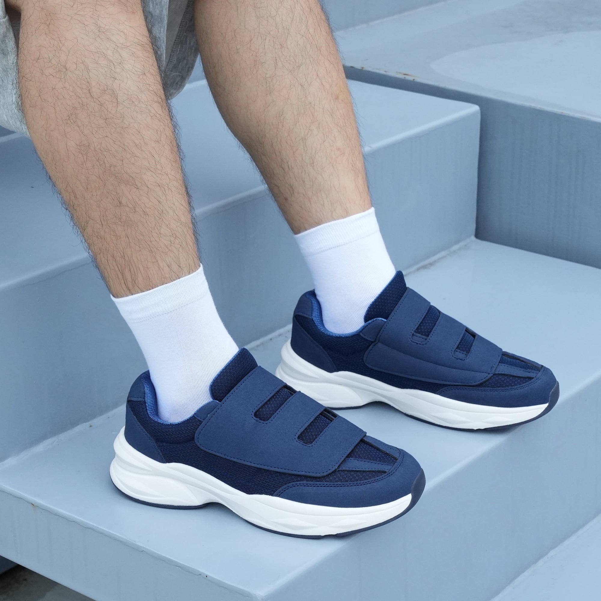 Navy Walking Shoes-Carlos