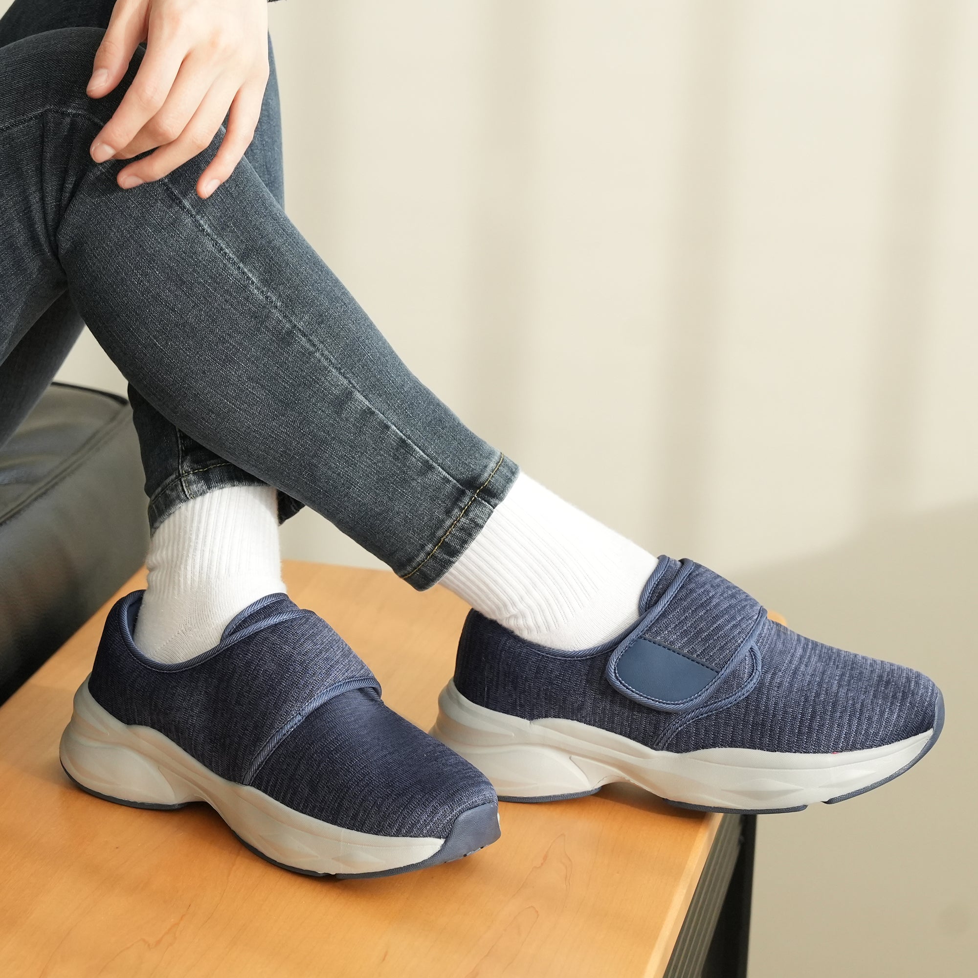 Navy Walking Shoes-Freya