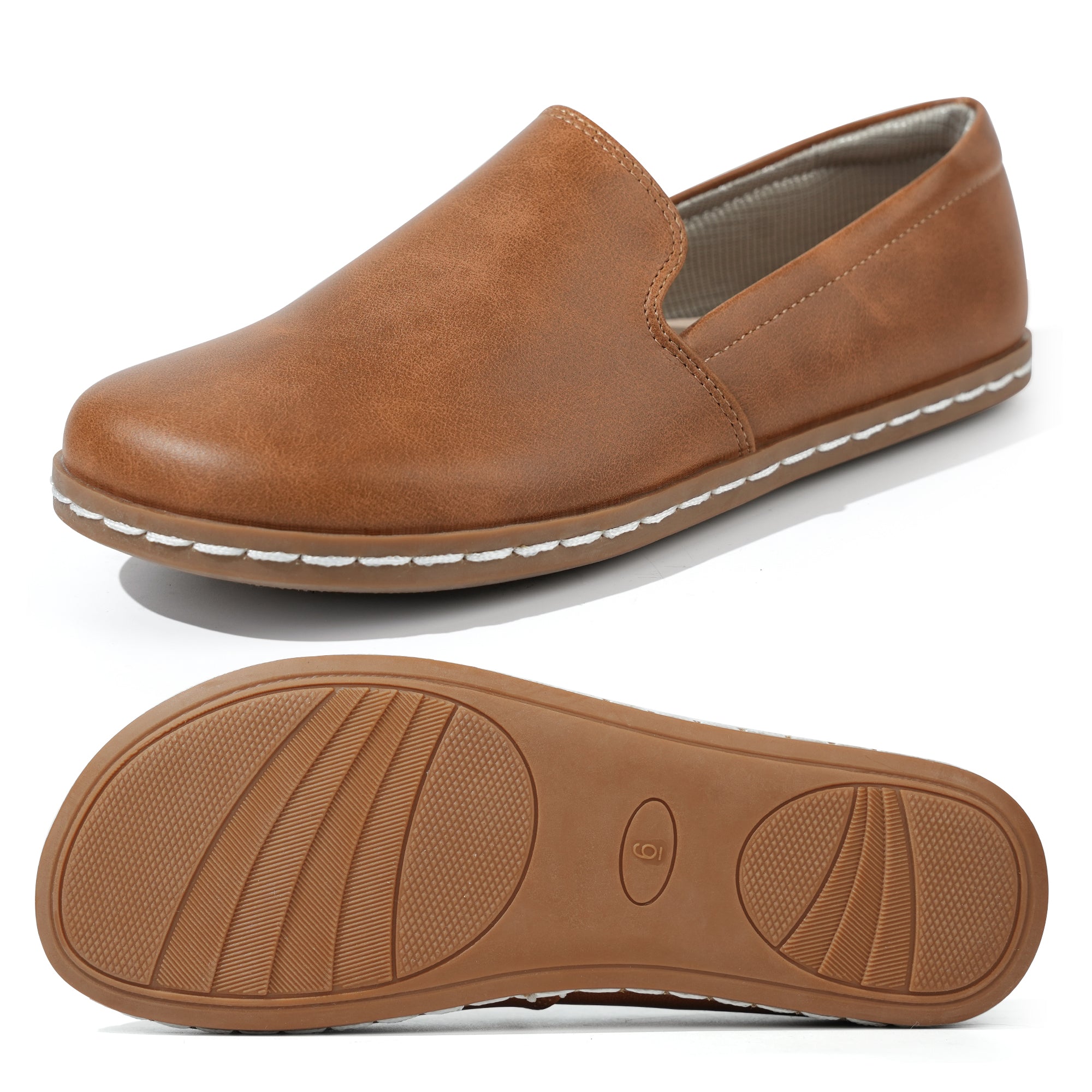 Ortho+rest Women Slip-On Barefoot Shoe Comfortable Dress Shoes Loafers-Linda Tan / 6