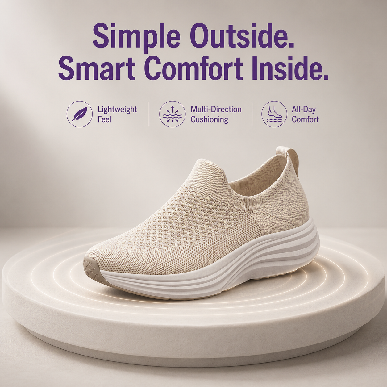 Beige Walking shoes-Cara