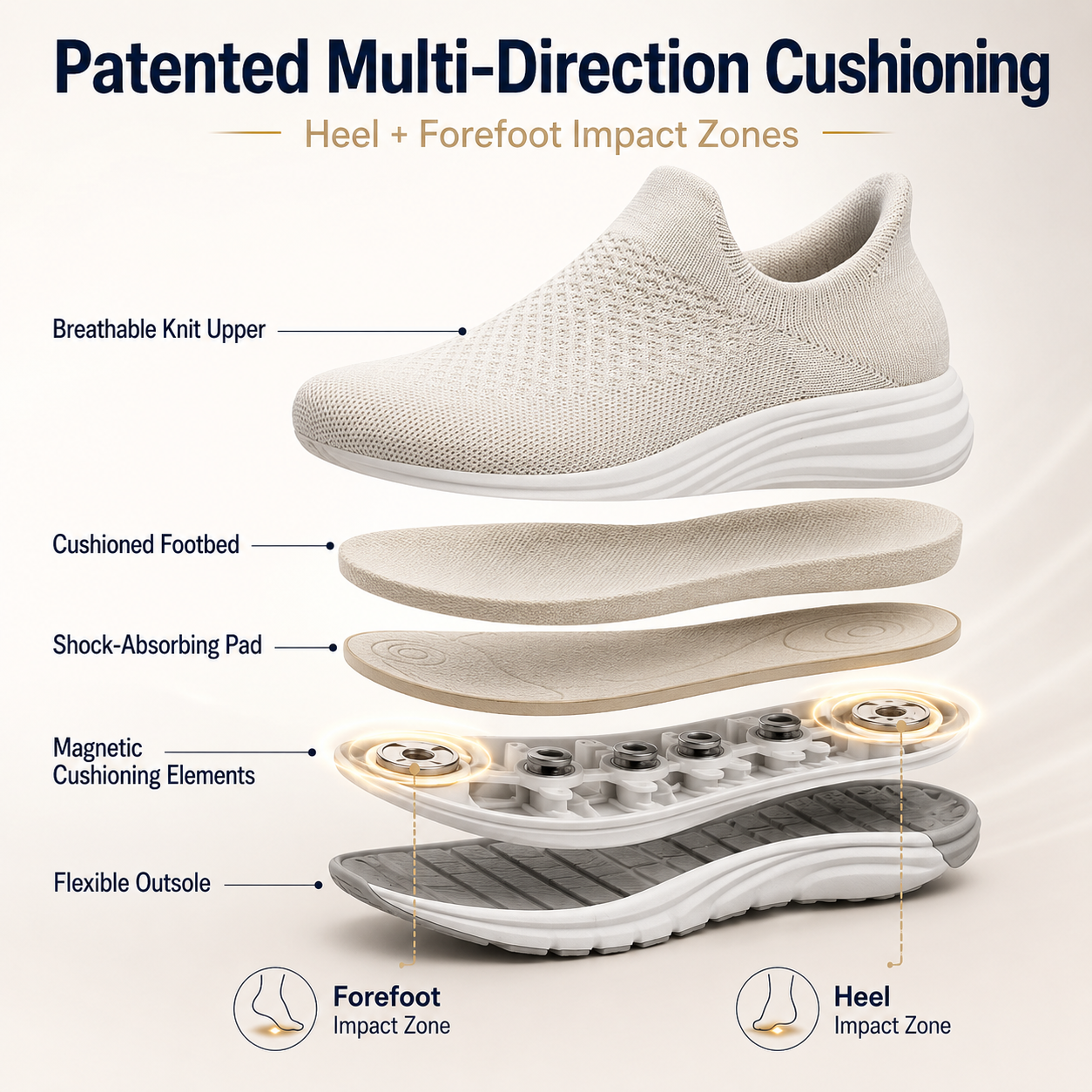 Beige Walking shoes-Cara