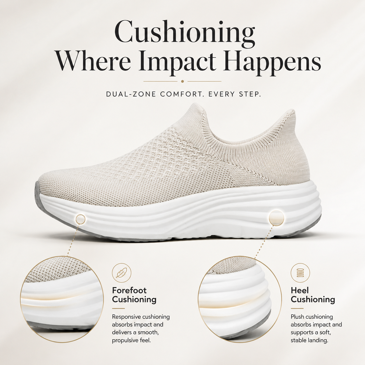 Beige Walking shoes-Cara