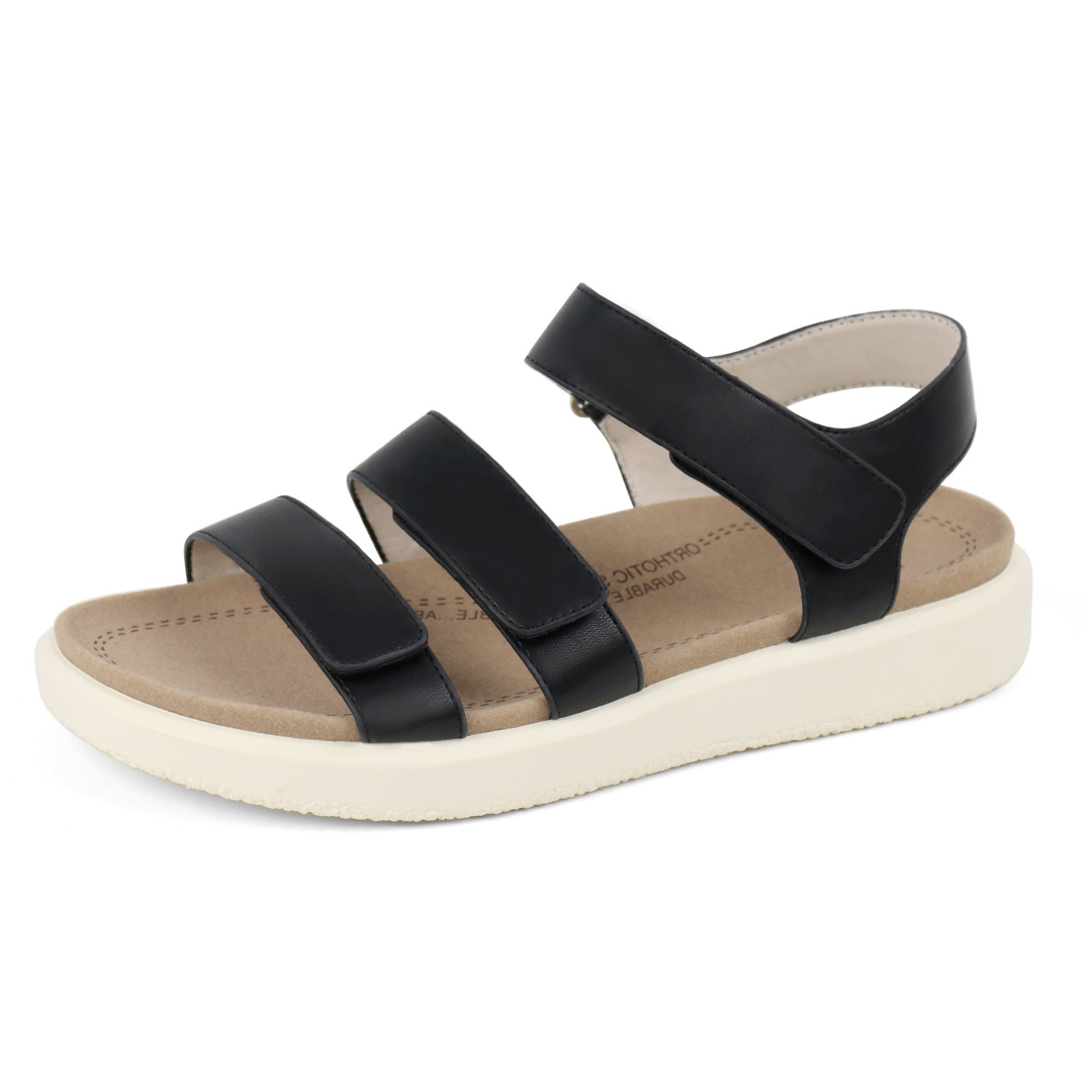 dress sandals with arch support for women PowerStep Archwear Women's Fashion Black Available in whole sizes only Womens Orthopedic Comfort Sandals