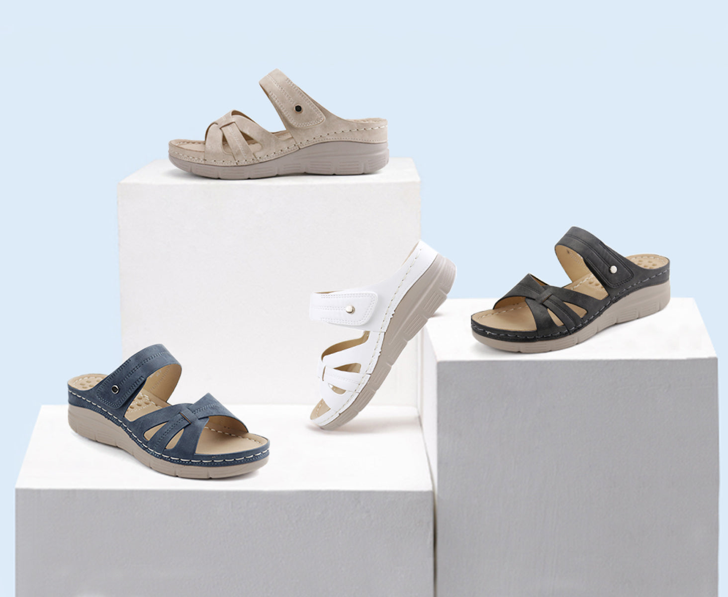 White Massage Sandals-Halo