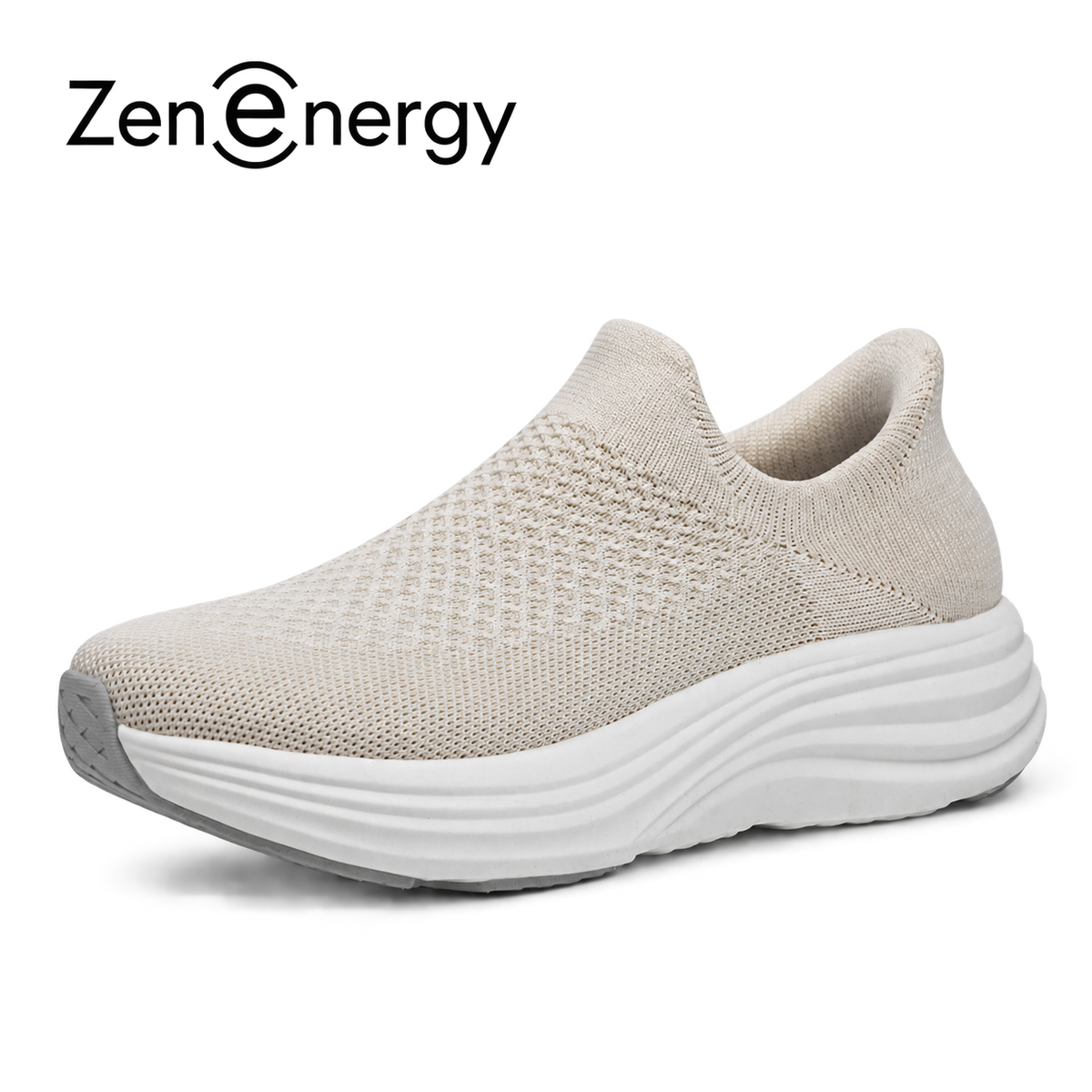 ZenEnergy Beige Walking Shoes - Cara