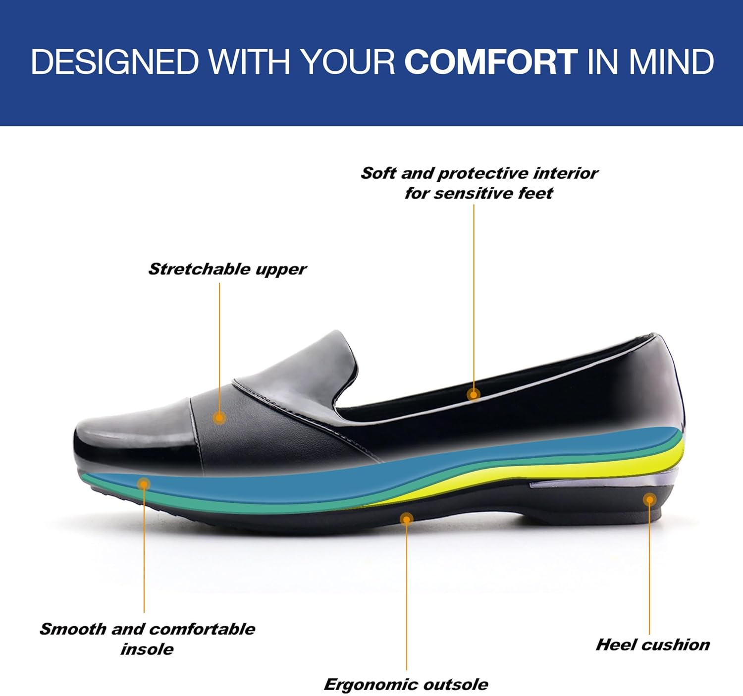 Ortho+rest Women Bunions Loafers Orthopedic Dress Shoes Slip On