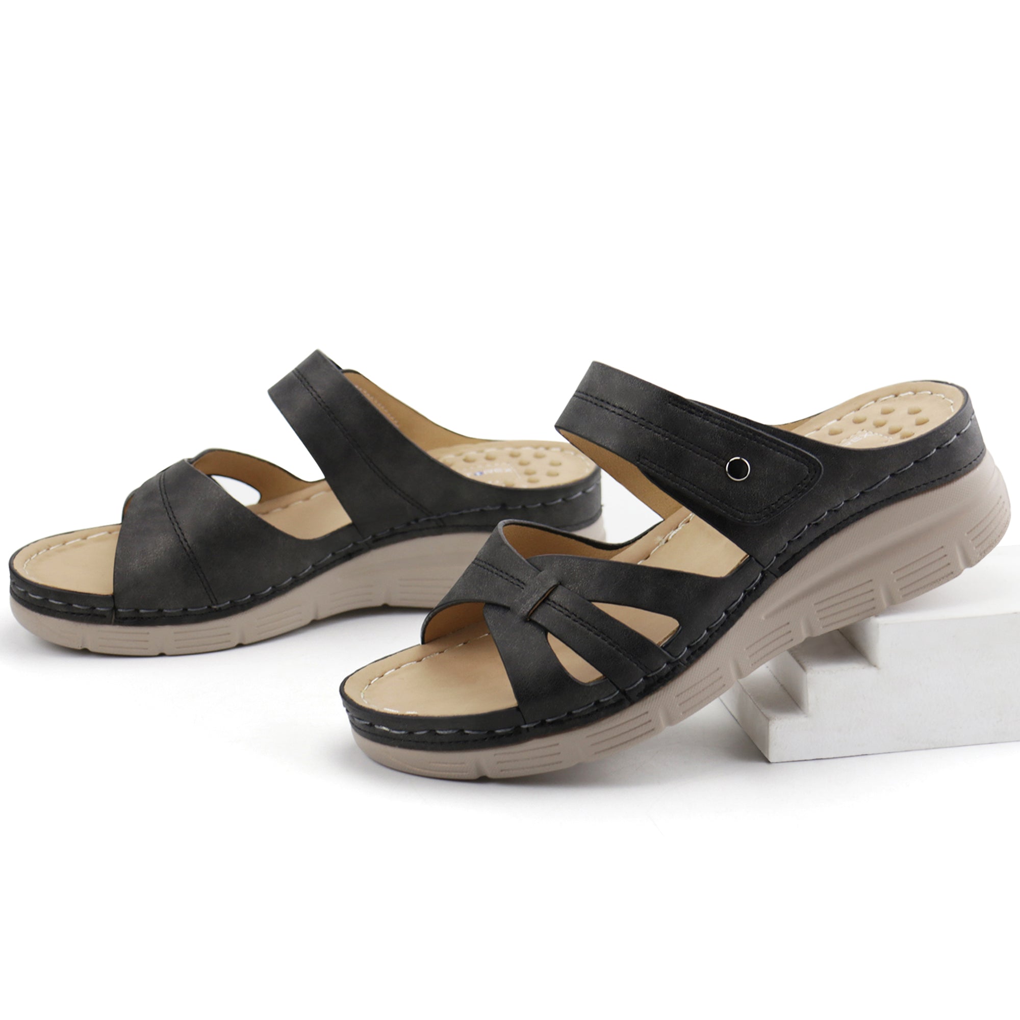 Navy Massage Sandals-Halo