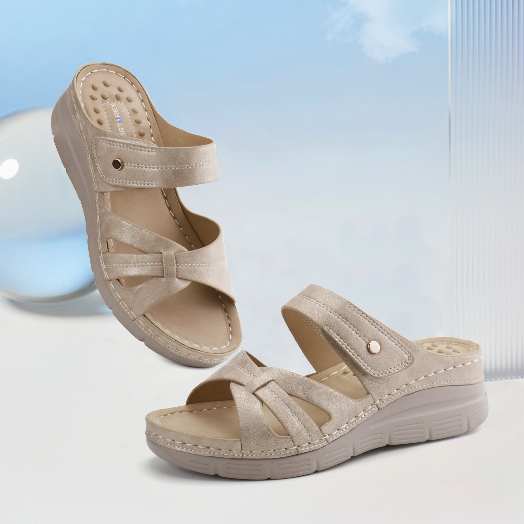 Black Massage Sandals-Halo