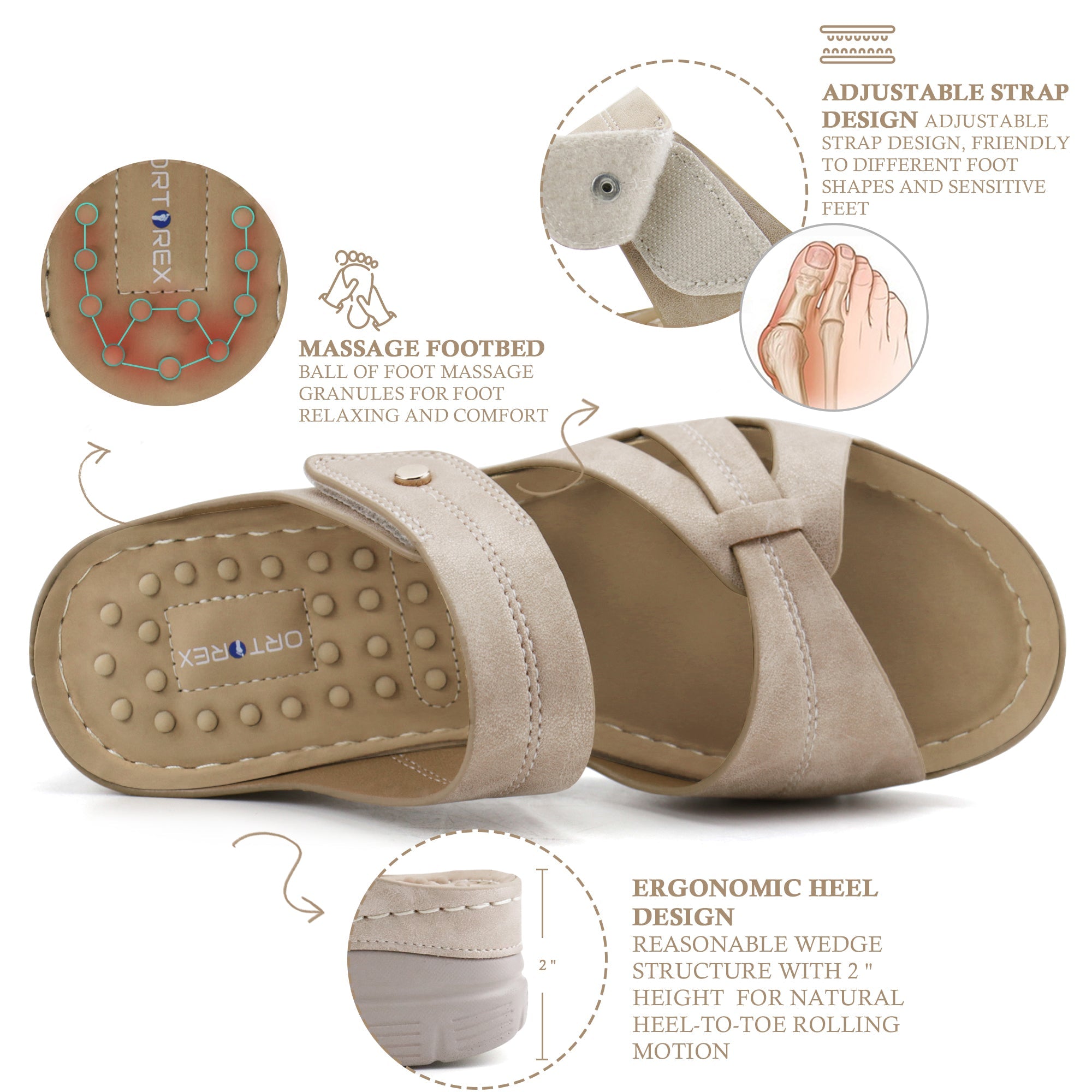 White Massage Sandals-Halo