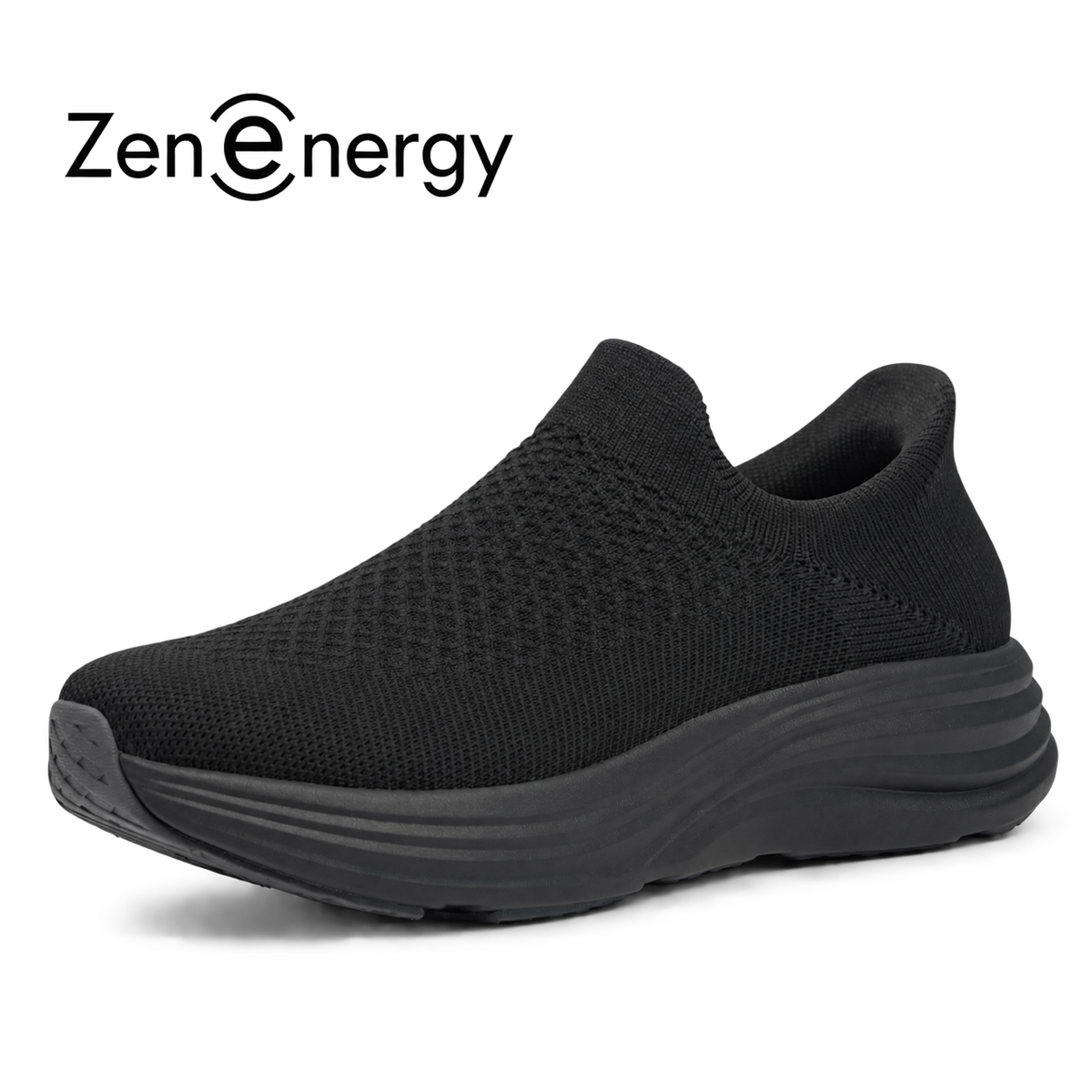ZenEnergy Black Walking Shoes - Cara