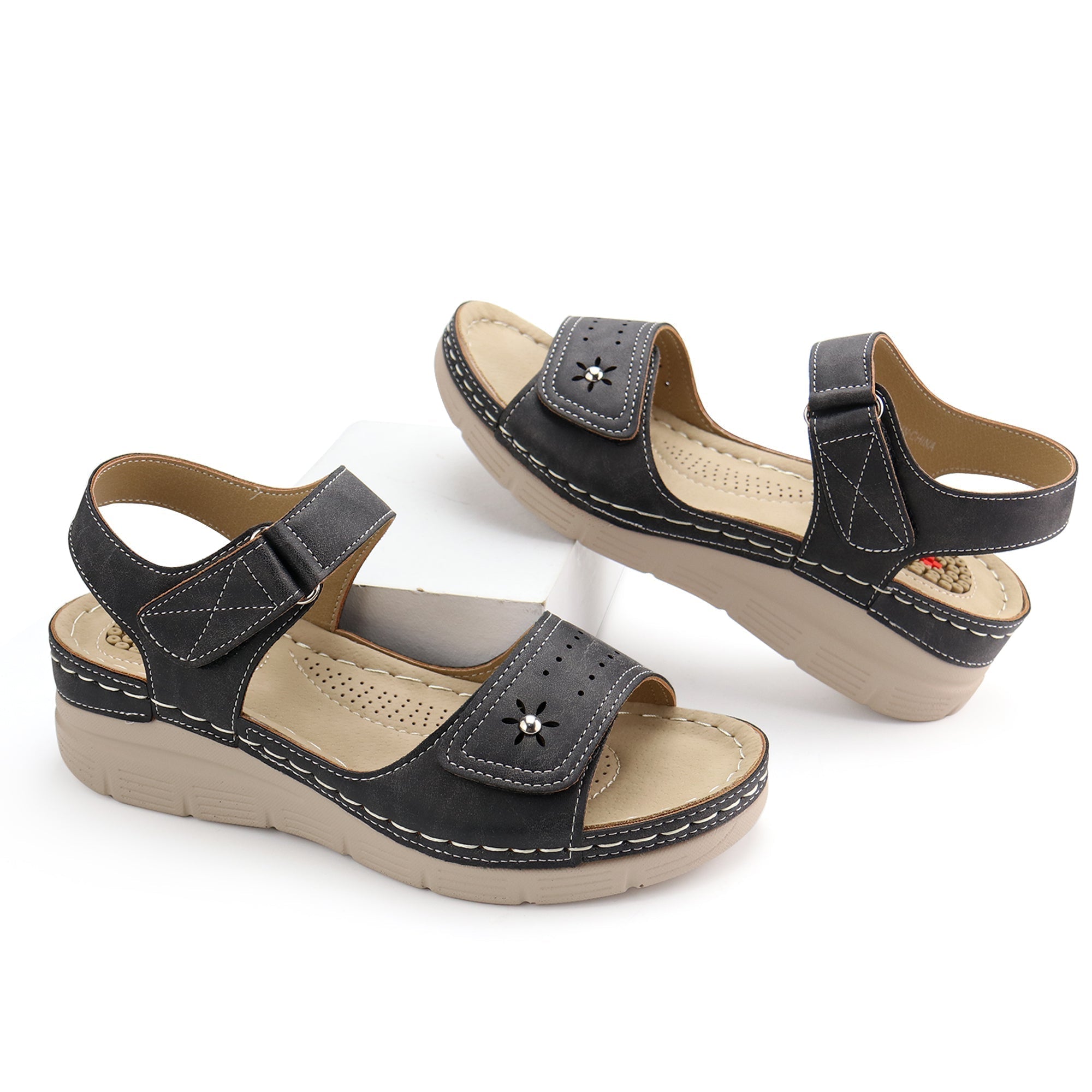 Grey Massage Sandals-Stella