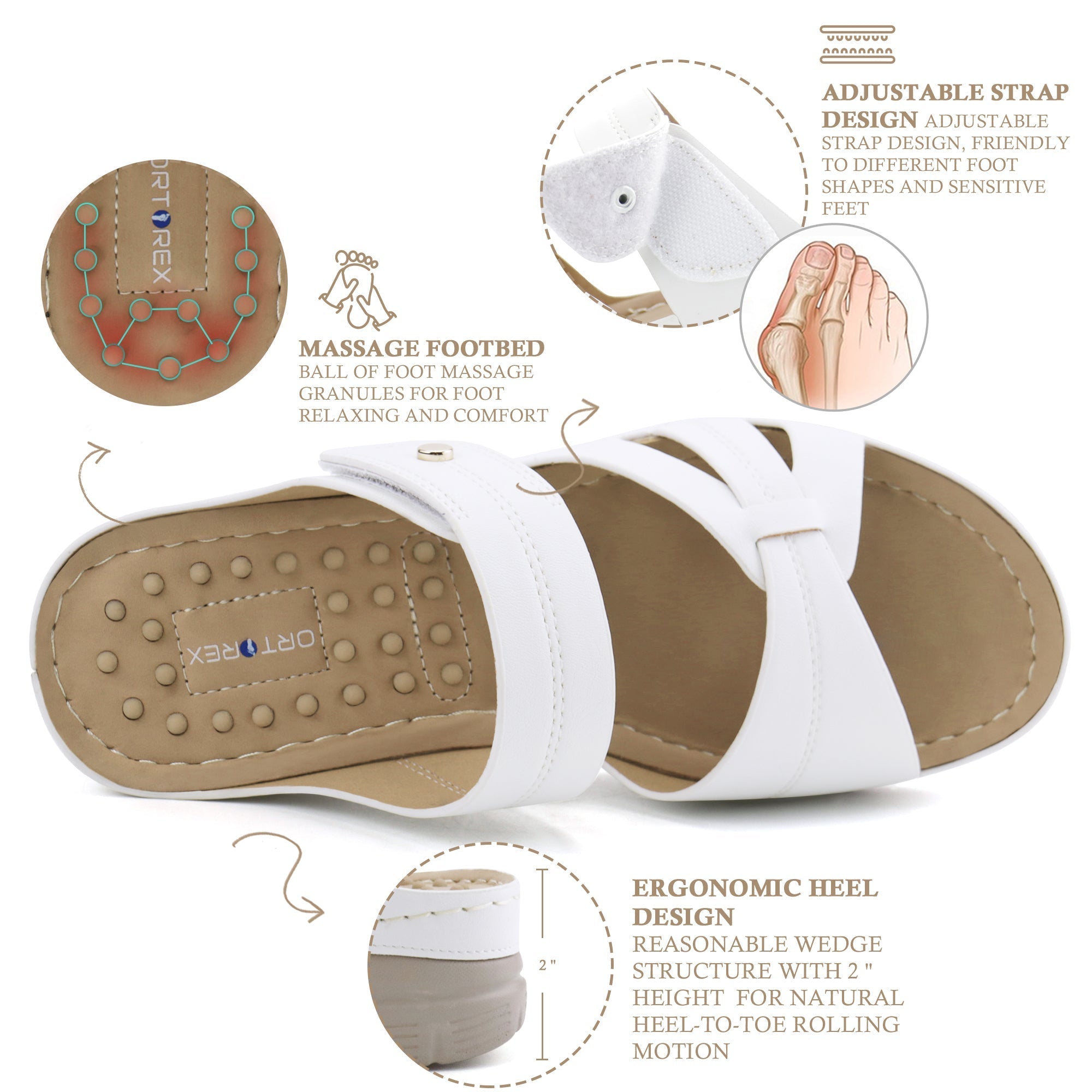 Beige Massage Sandals-Halo