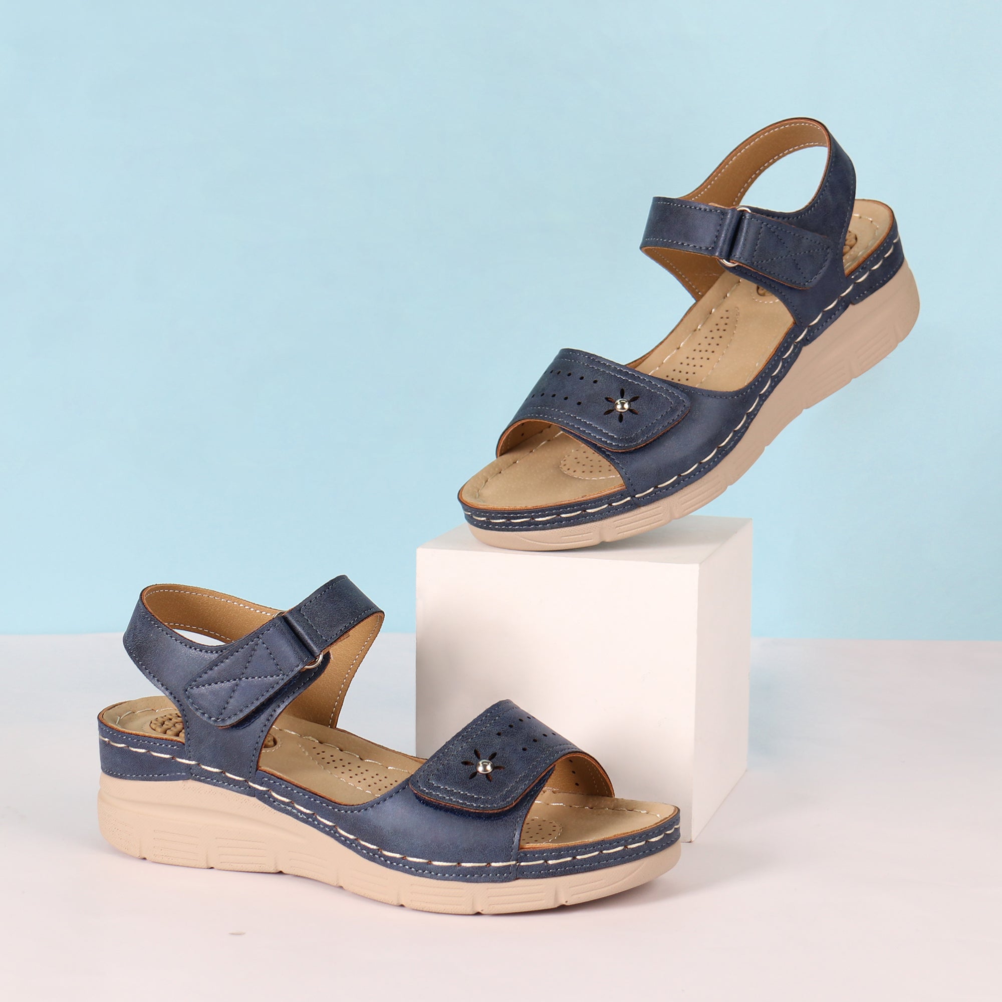 Blue Massage Sandals-Stella