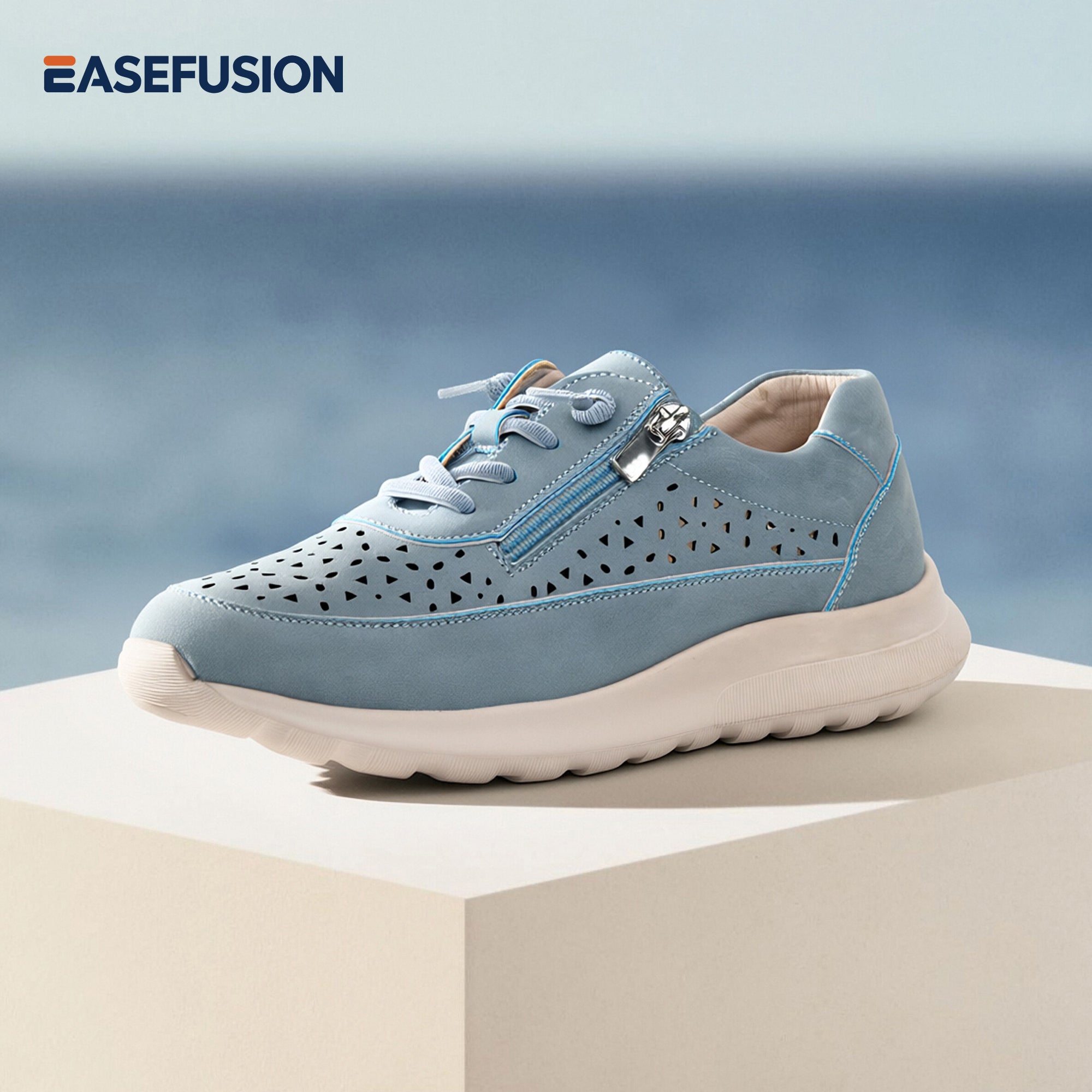 EASEFUSION-Women Lace Up Fashion Sneakers