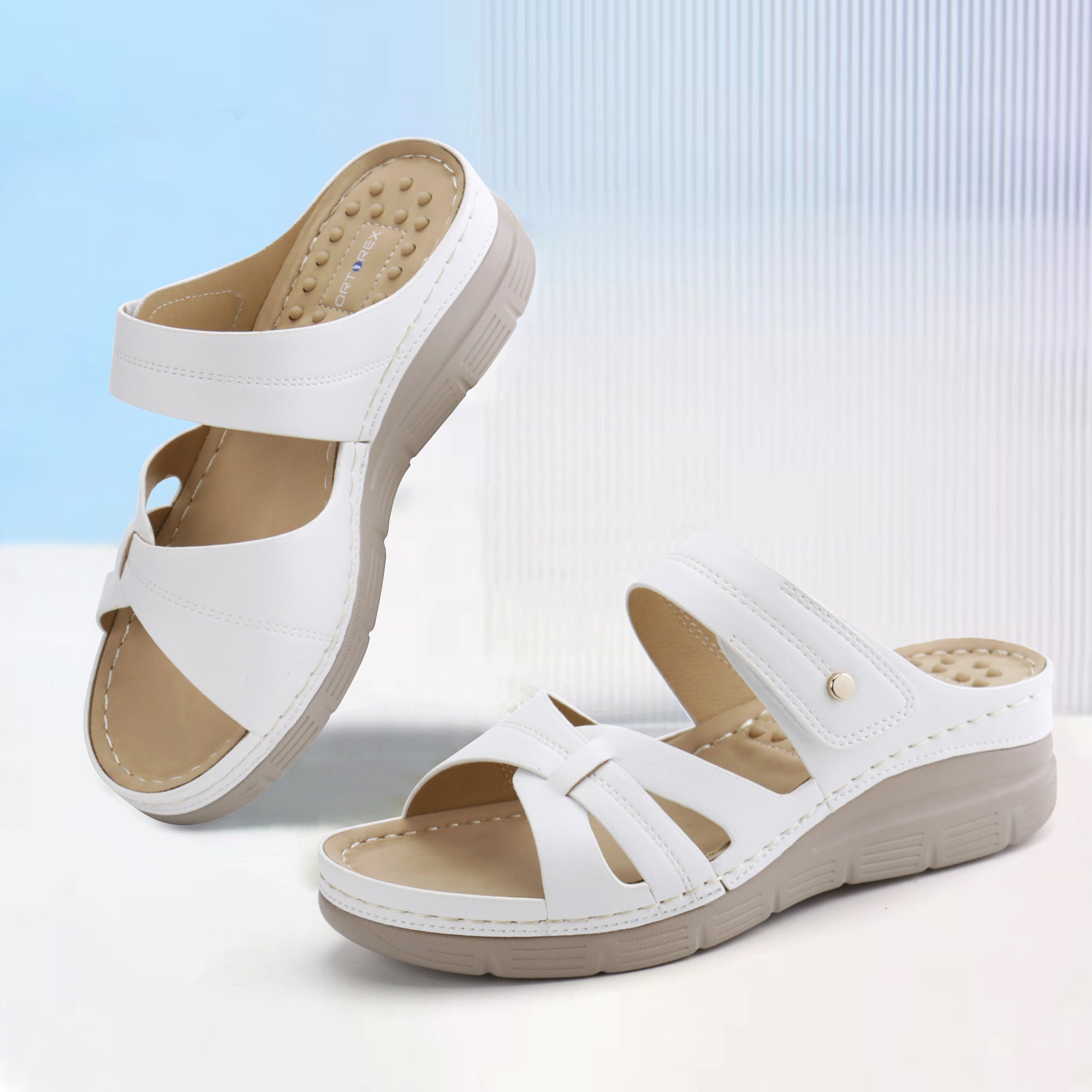 Beige Massage Sandals-Halo