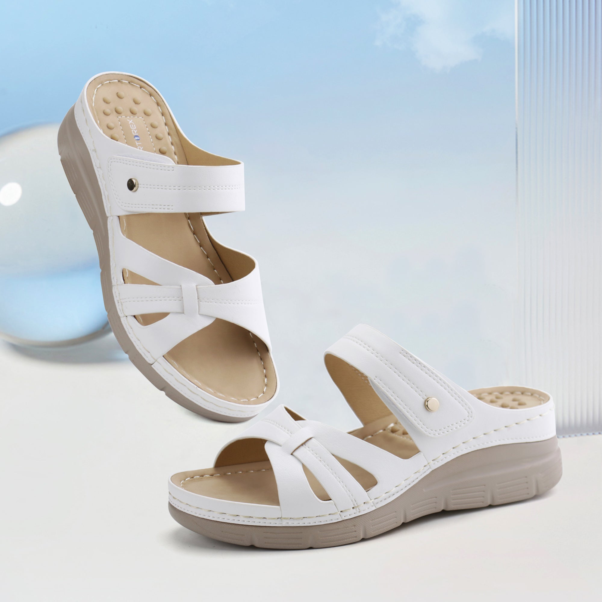 Beige Massage Sandals-Halo