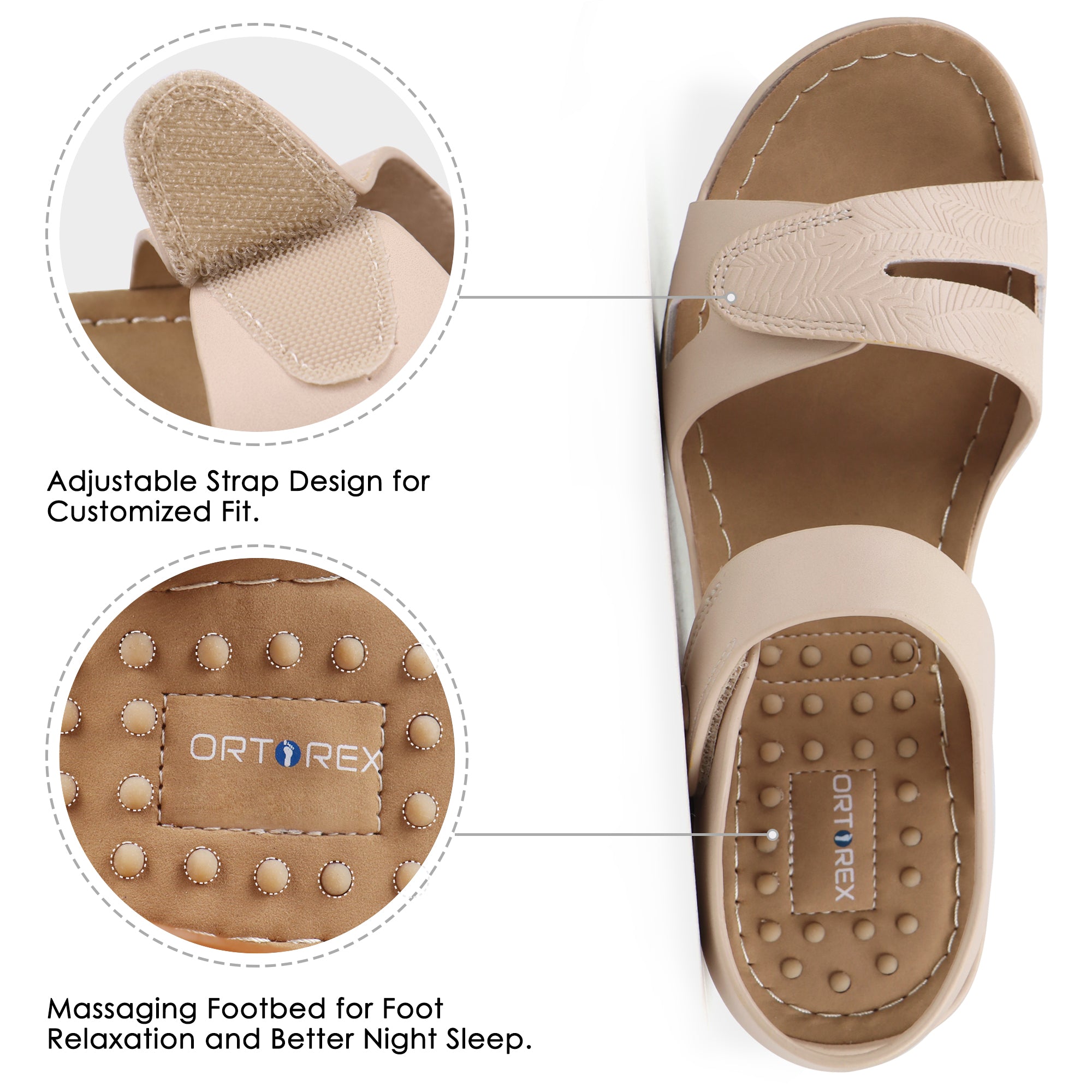 Beige Massage Sandals-Happer