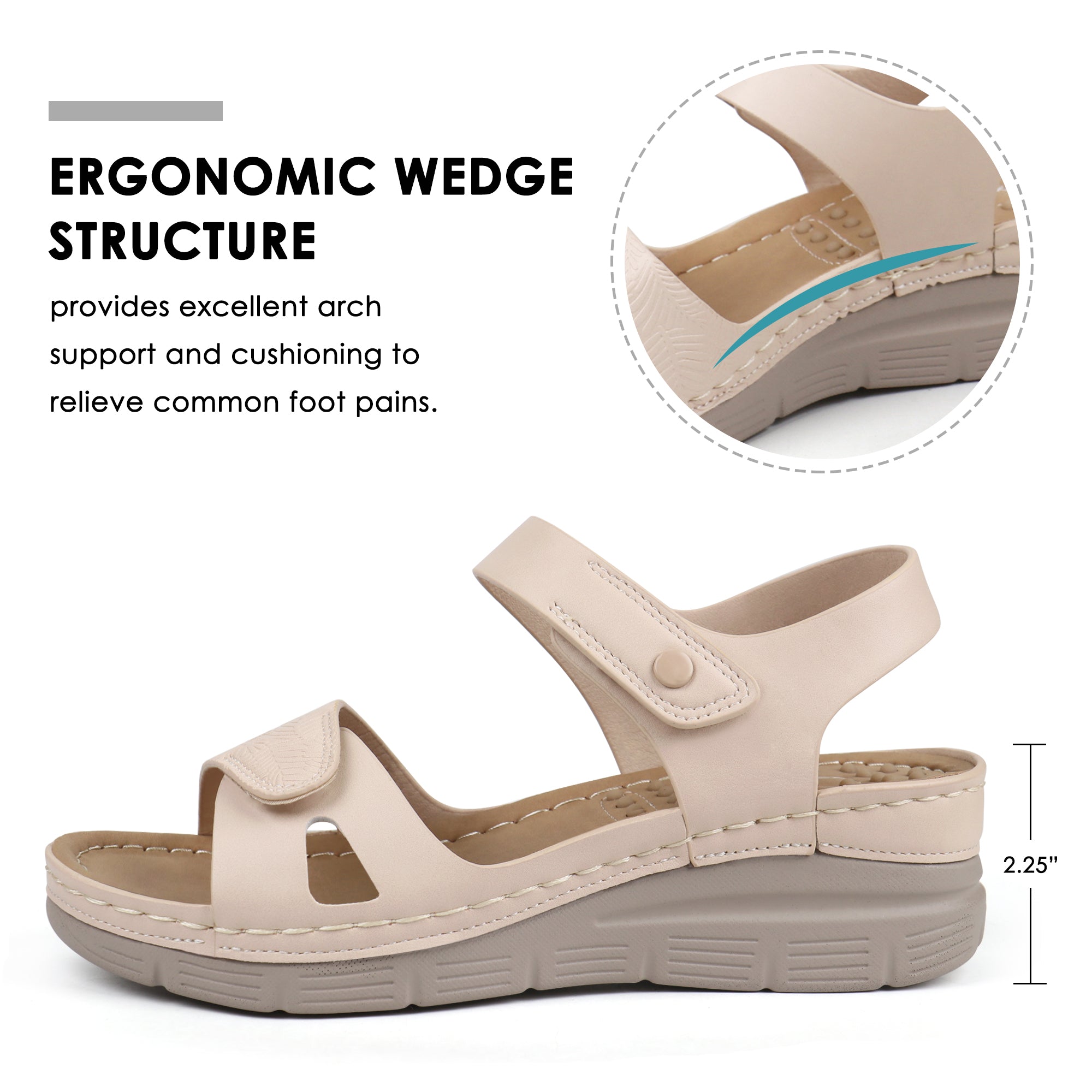 Beige Massage Sandals-Happer