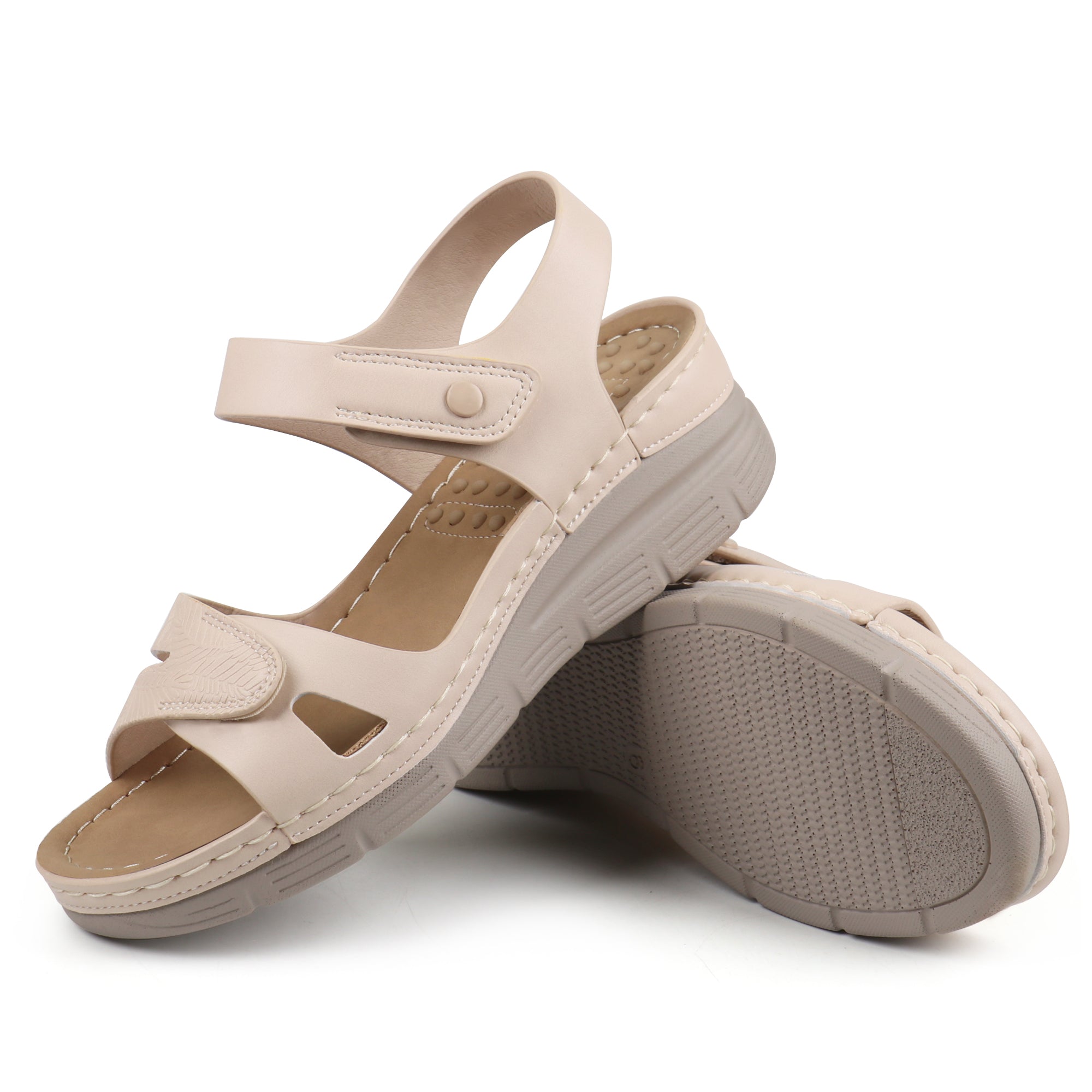 Beige Massage Sandals-Happer