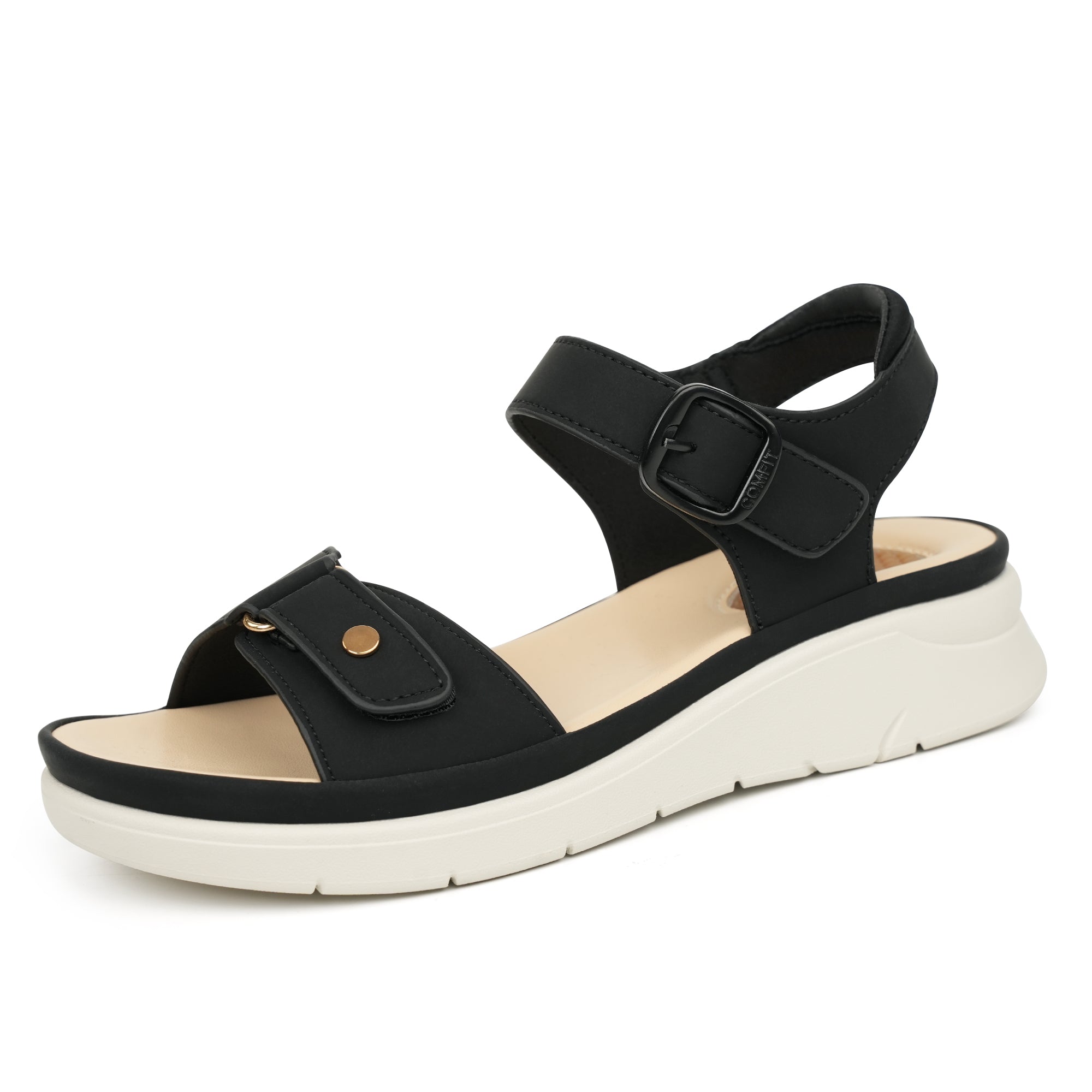 Black Massage Sandals-Tessa