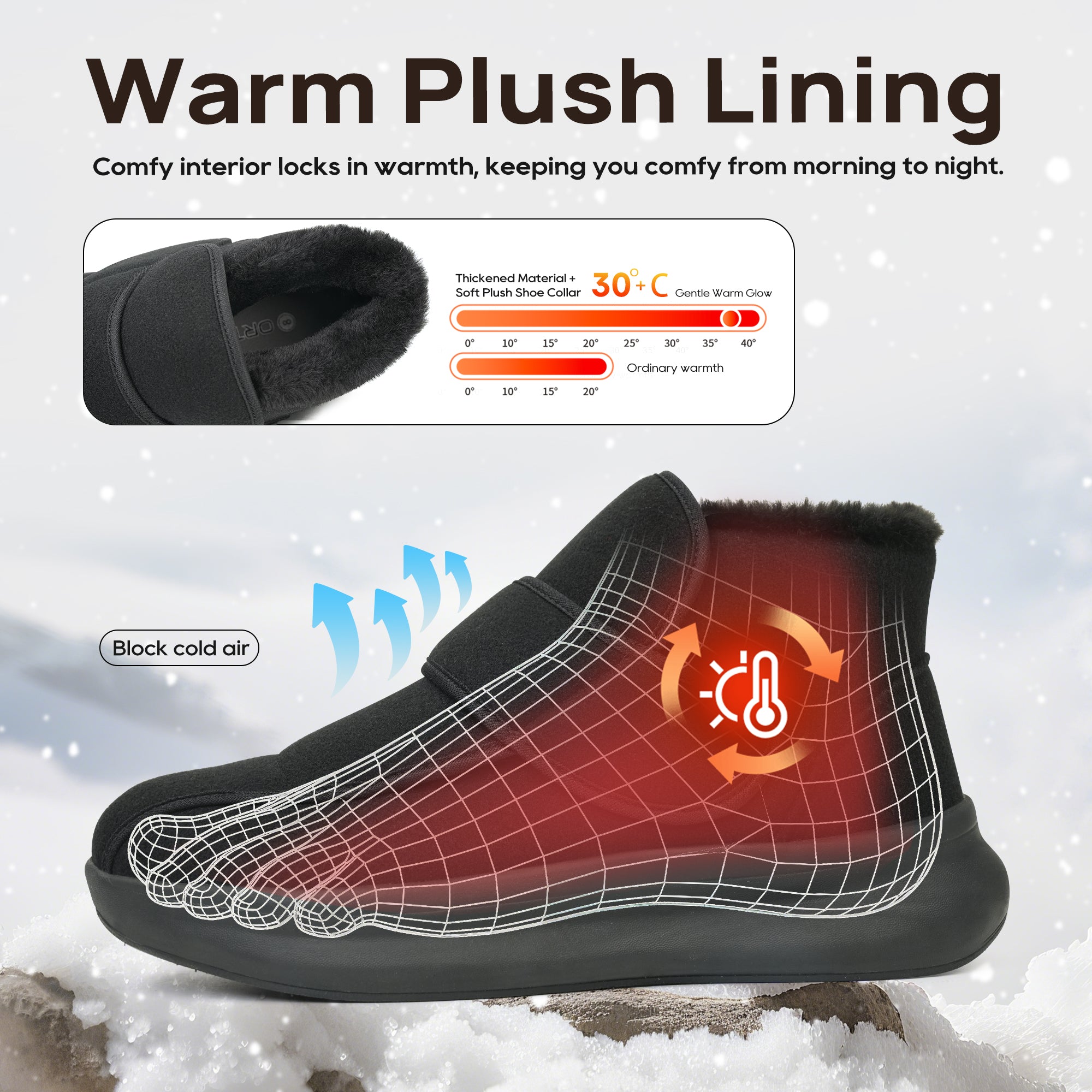 Black Walking Shoes-Nord