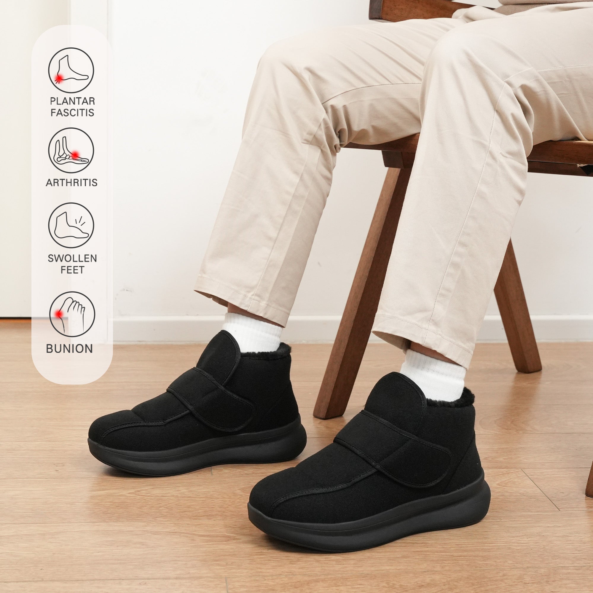 Black Walking Shoes-Nord