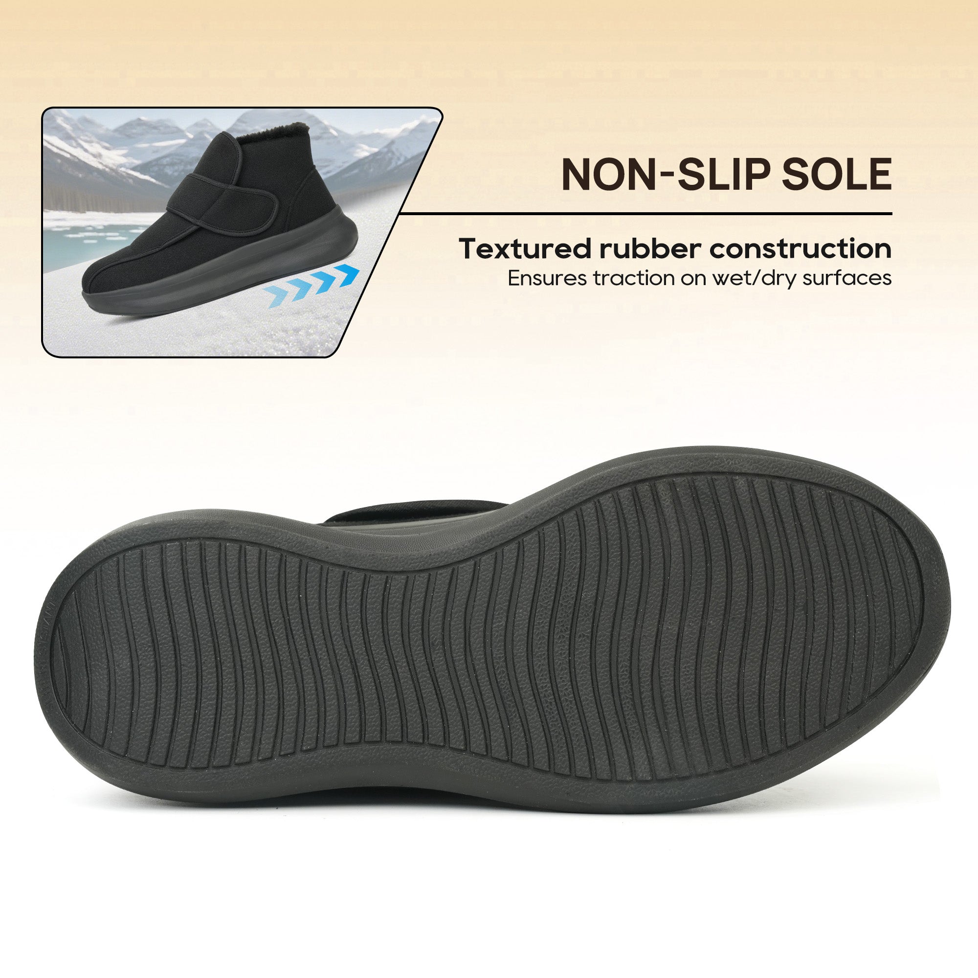 Black Walking Shoes-Nord