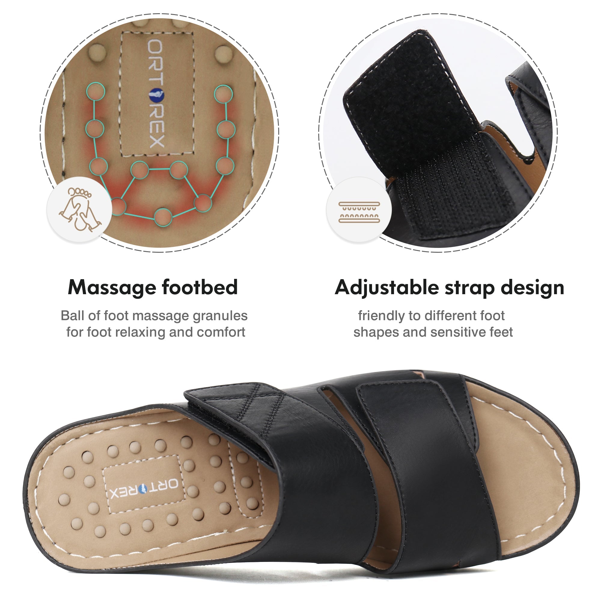 Beige Massage Sandals-Amara