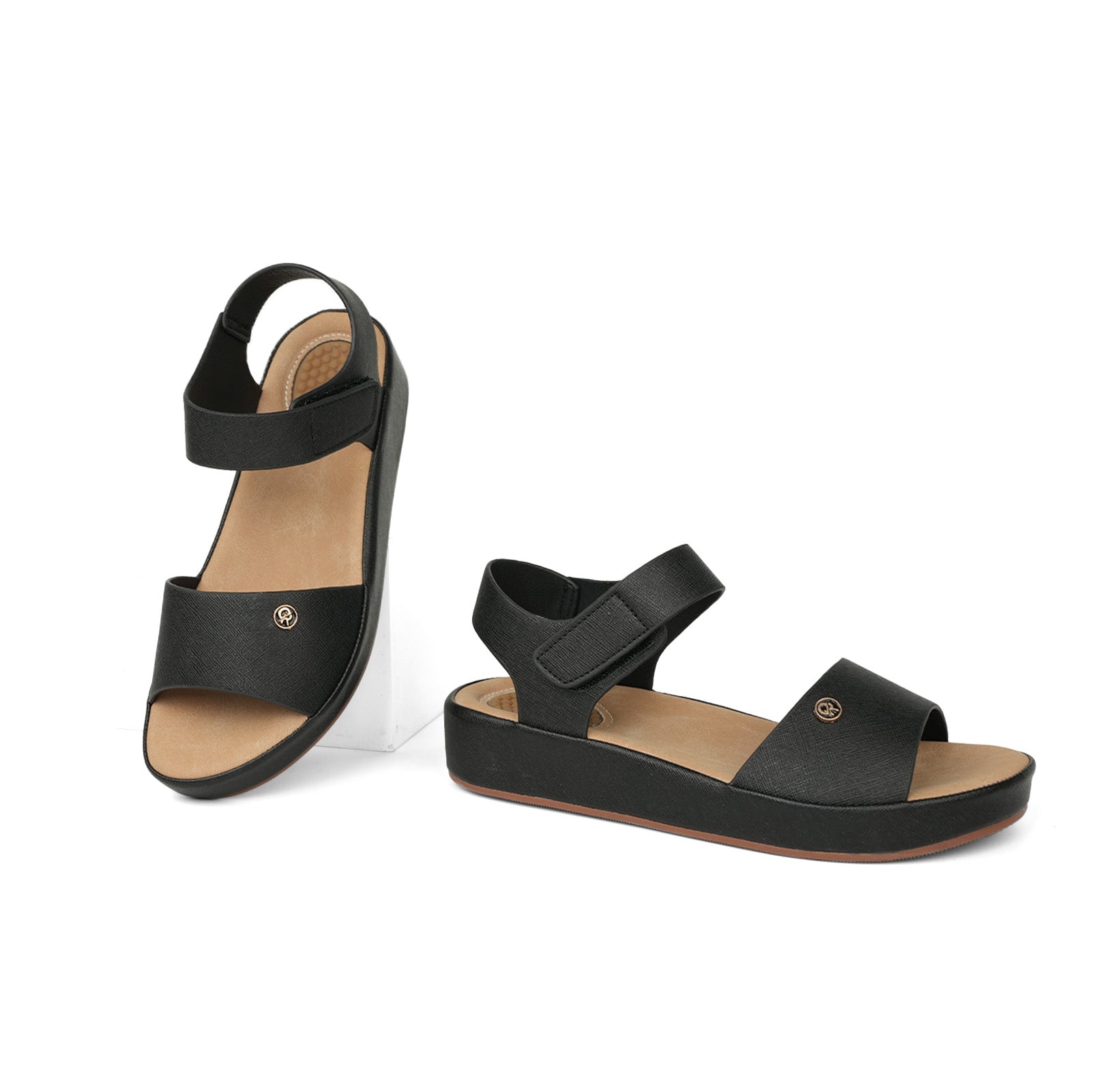 Black Massage Sandals-Maeve