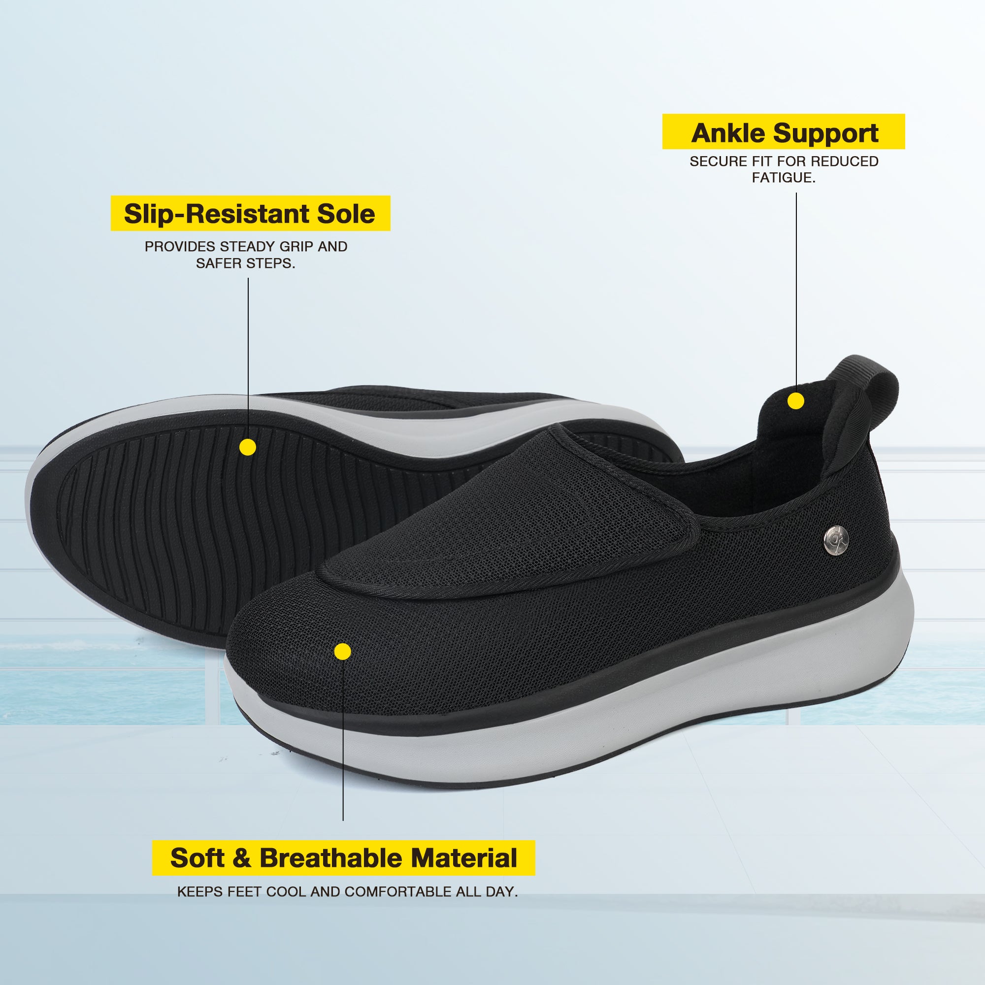Navy Walking Shoes-Hank