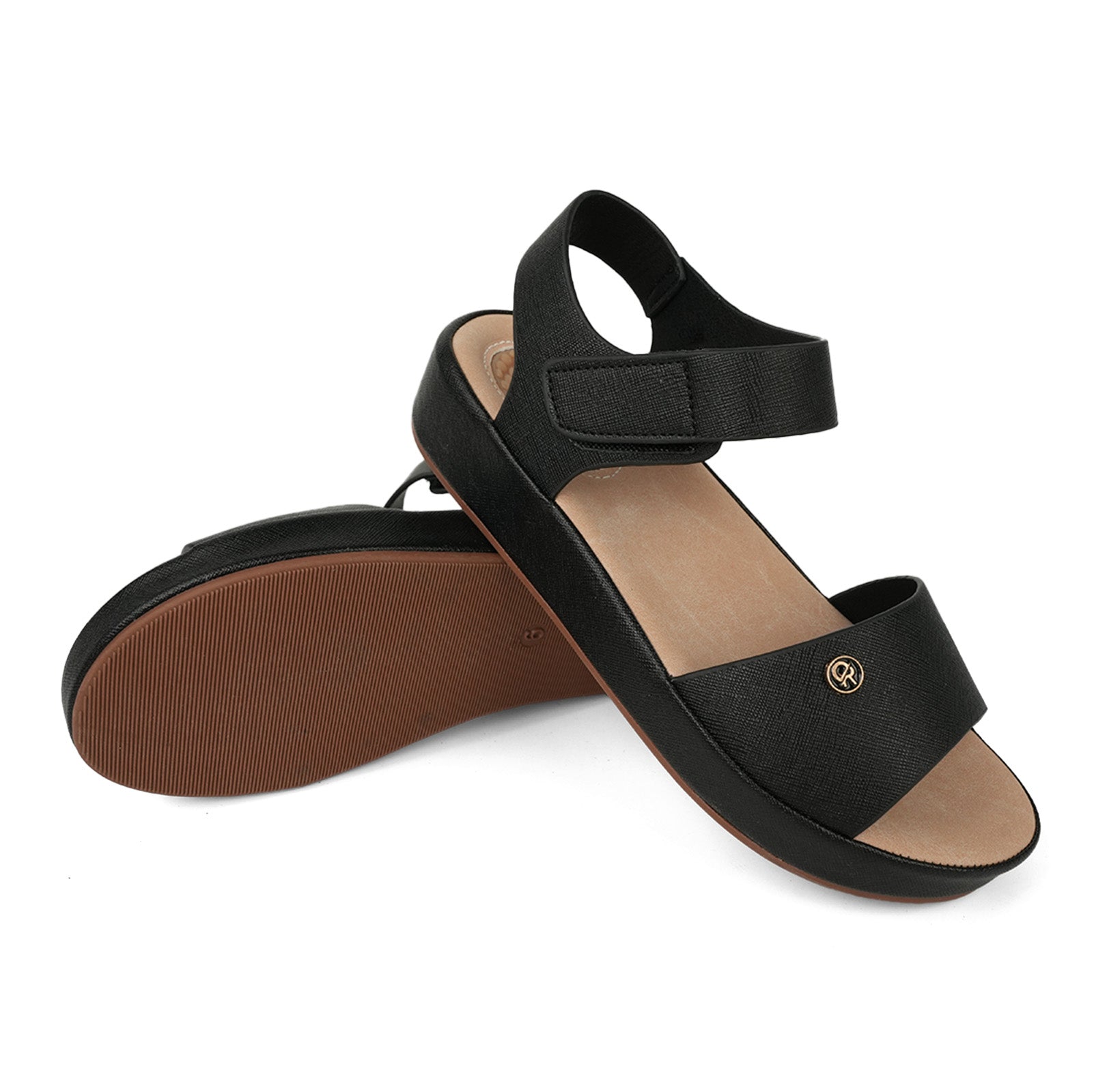 Black Massage Sandals-Maeve