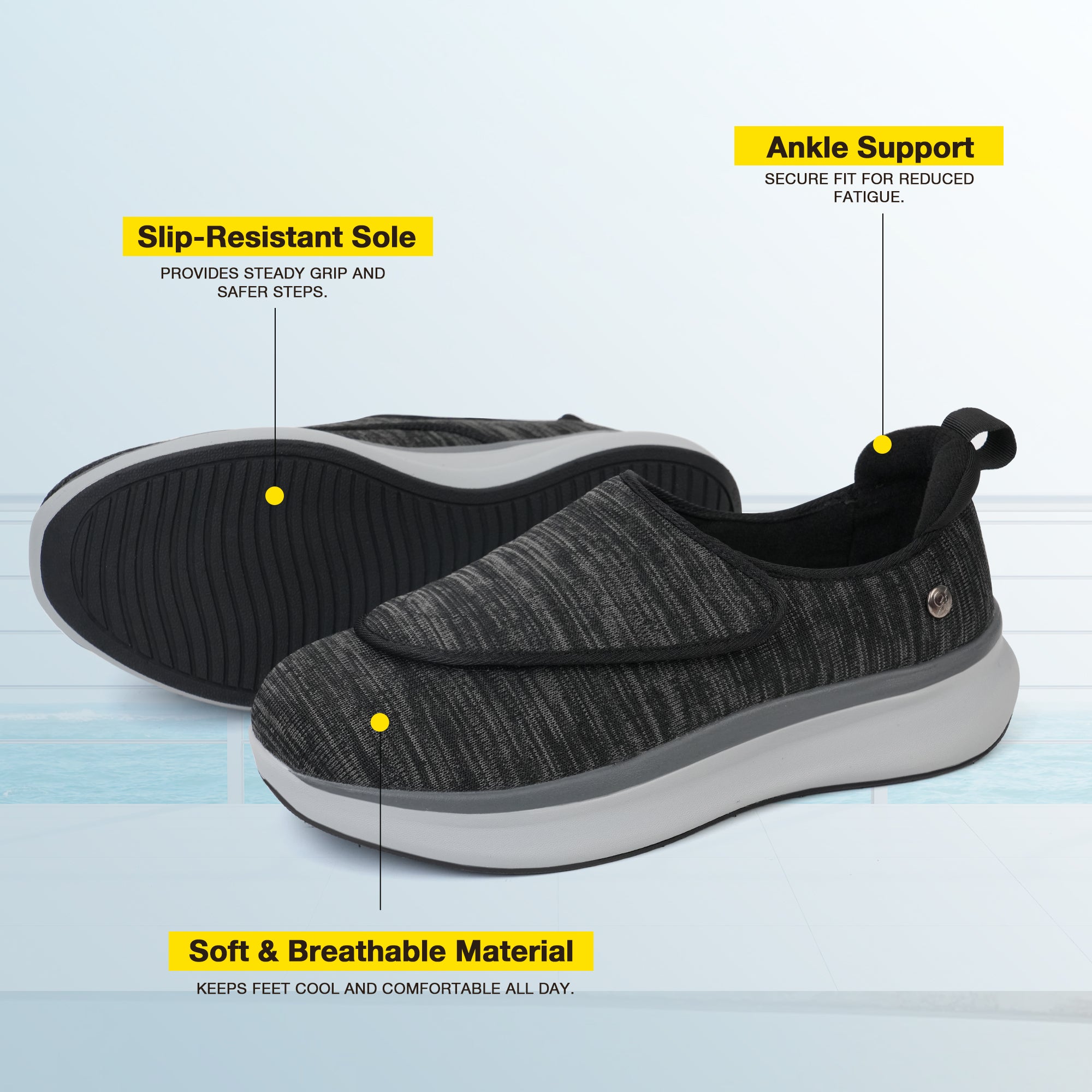 Navy Walking Shoes-Hank