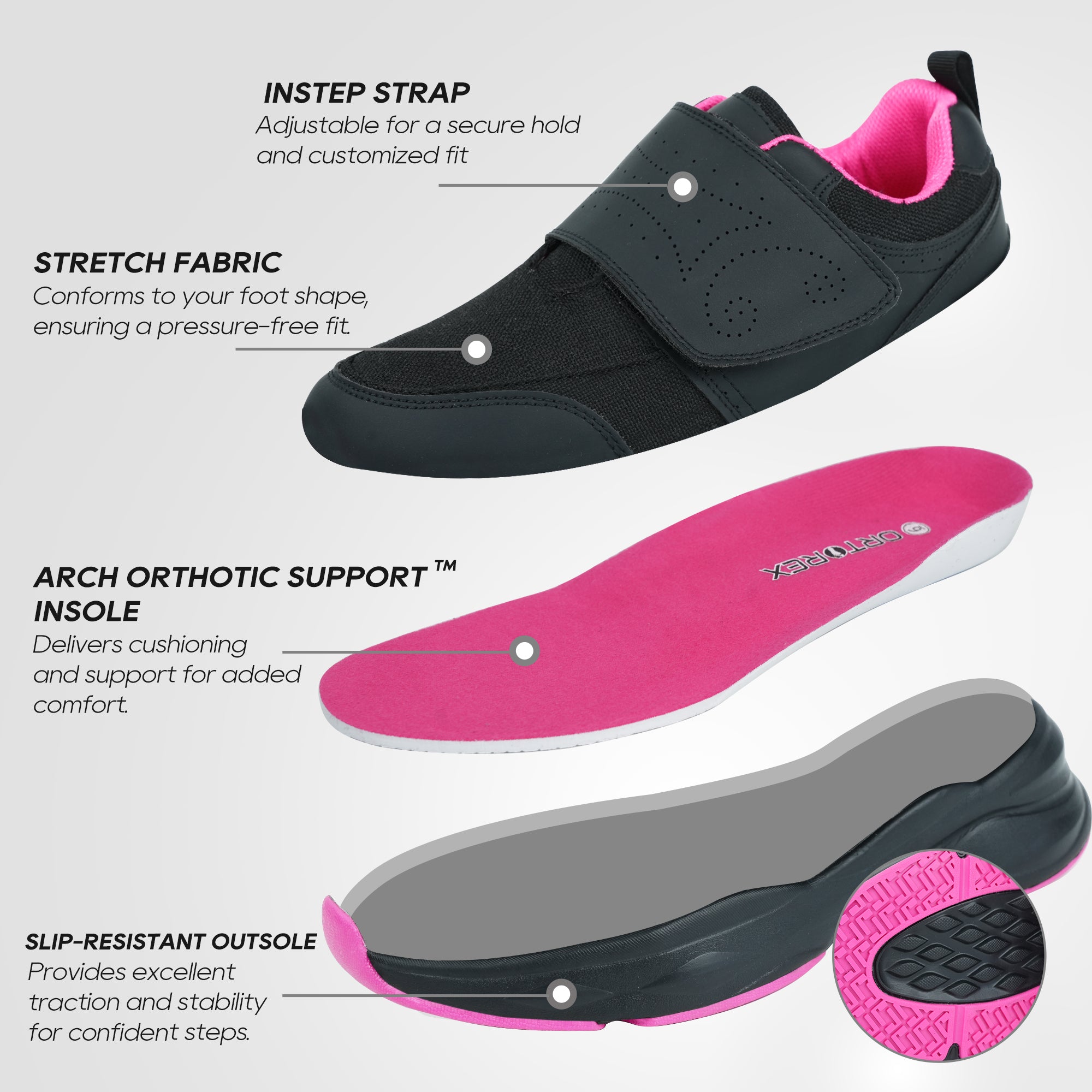 Black Berry Walking Shoes-Lyra