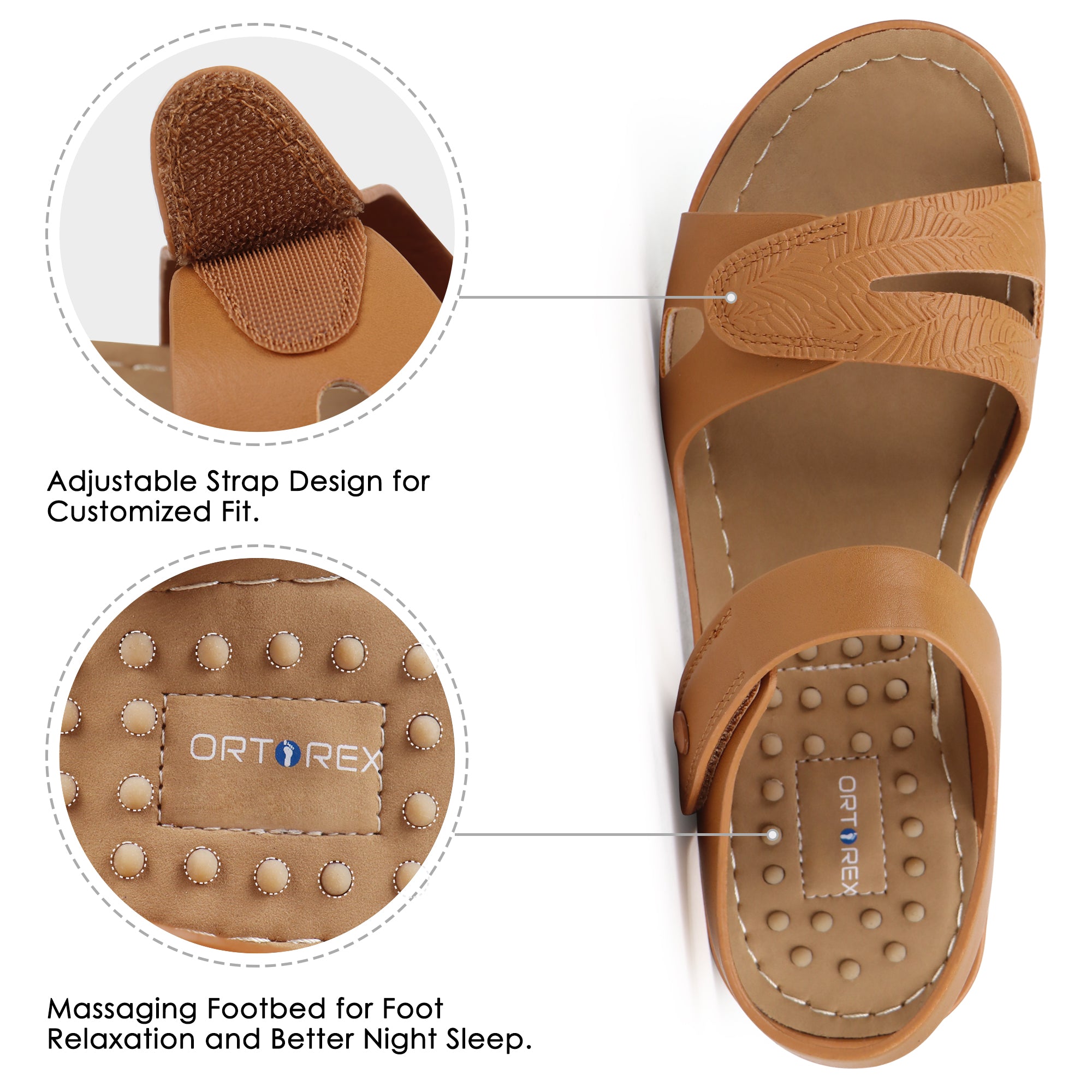 Beige Massage Sandals-Happer