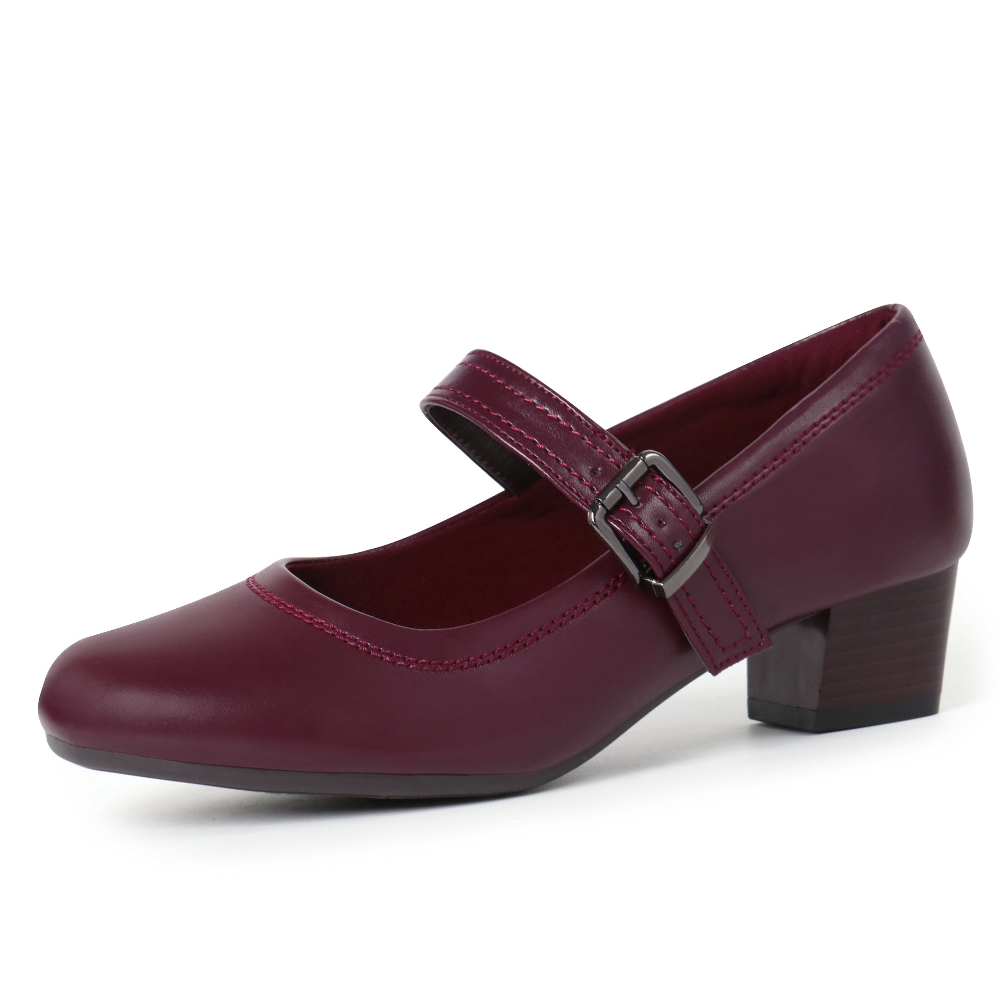 Ortho+rest Women Mary Janes Bunions Shoes Orthopedic Dress Shoes Low Chunky Heels-Violet Burgundy / 9 Ortho+rest Women Mary Janes Bunions Shoes Orthopedic Dress Shoes Low Chunky Heels-Violet Burgundy / 9