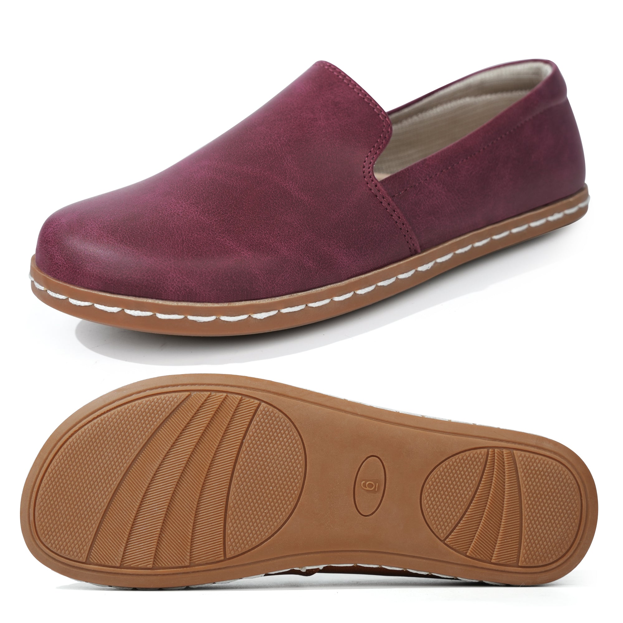 Burgundy Barefoot Shoes-Linda