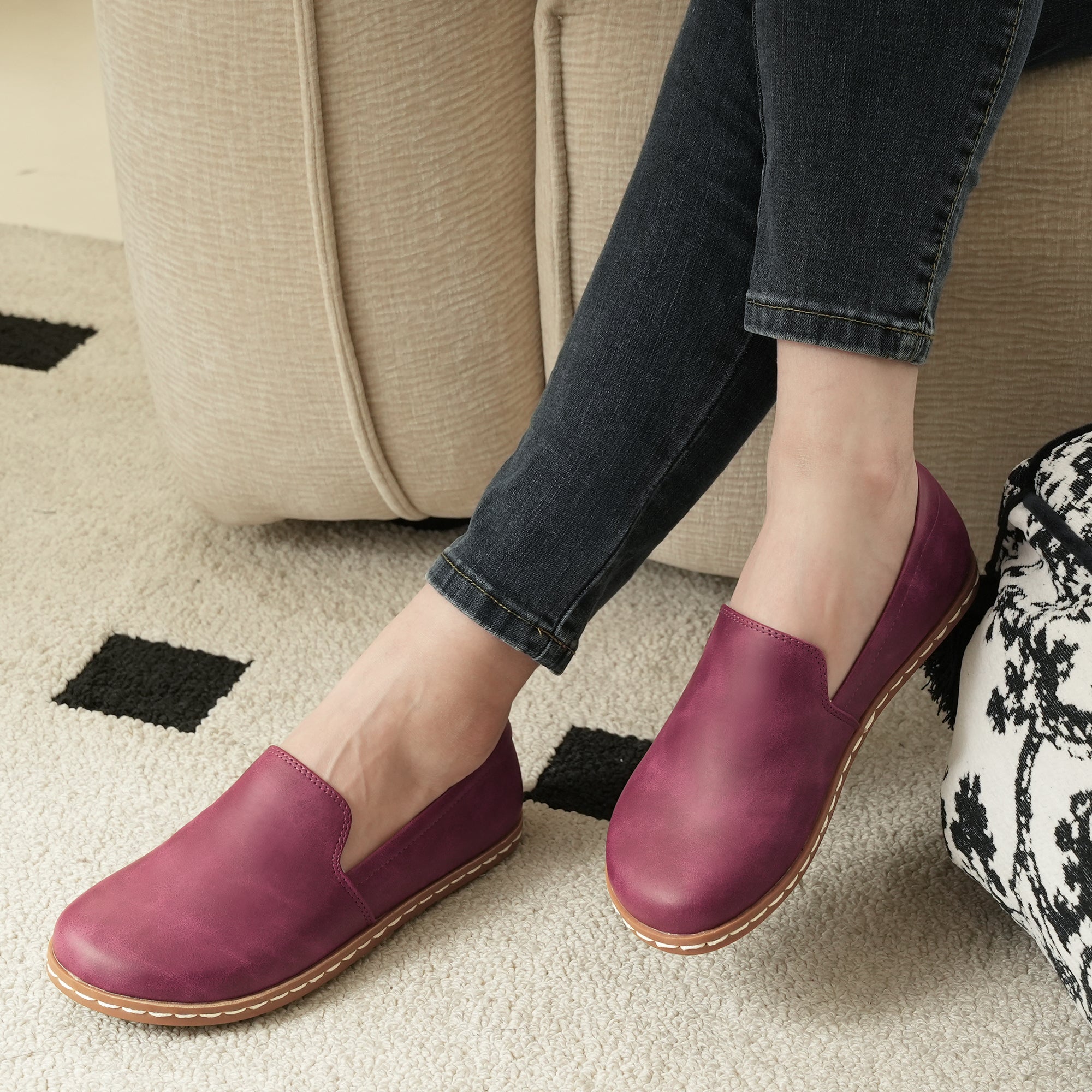 Burgundy Barefoot Shoes-Linda