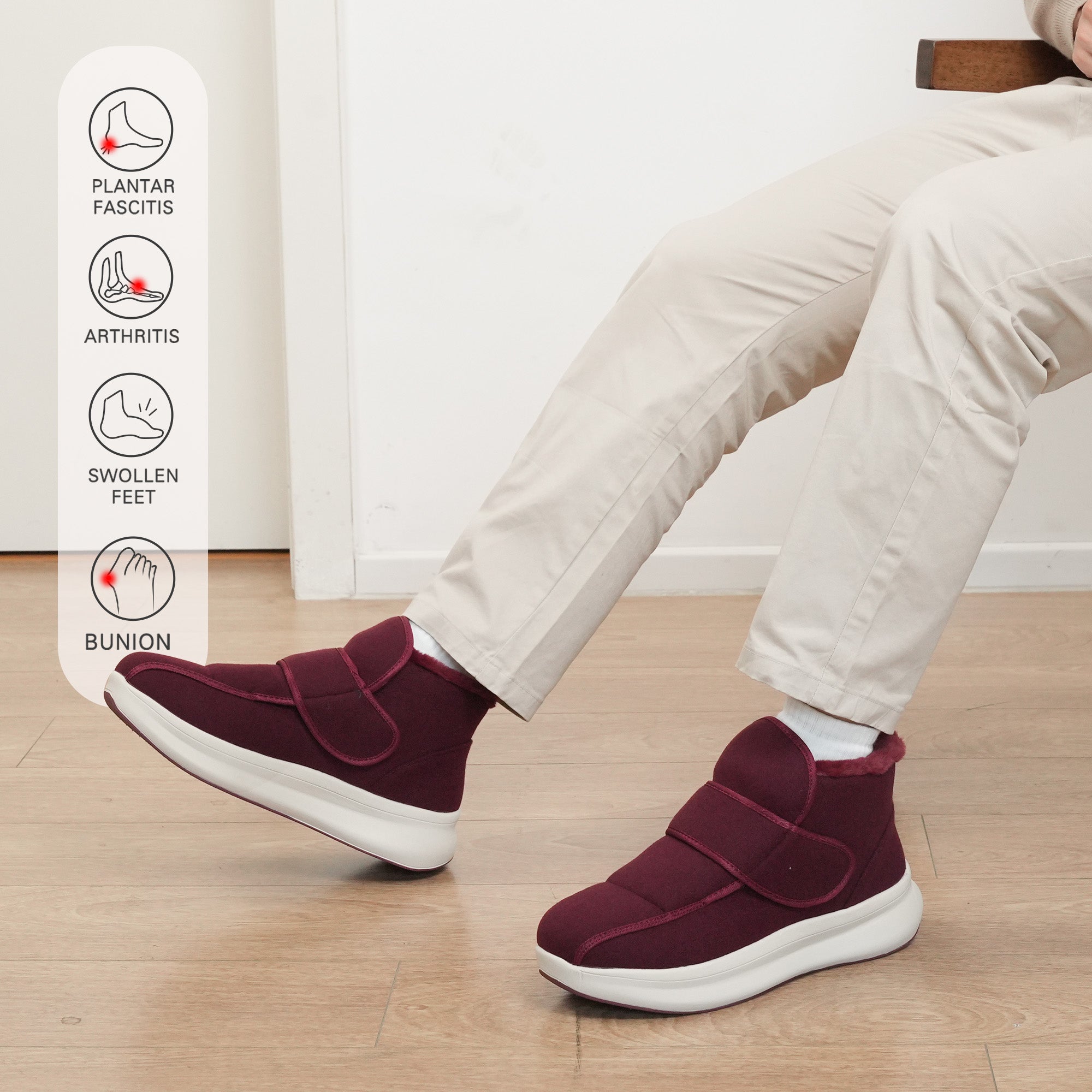 Burgundy Walking Shoes-Nord