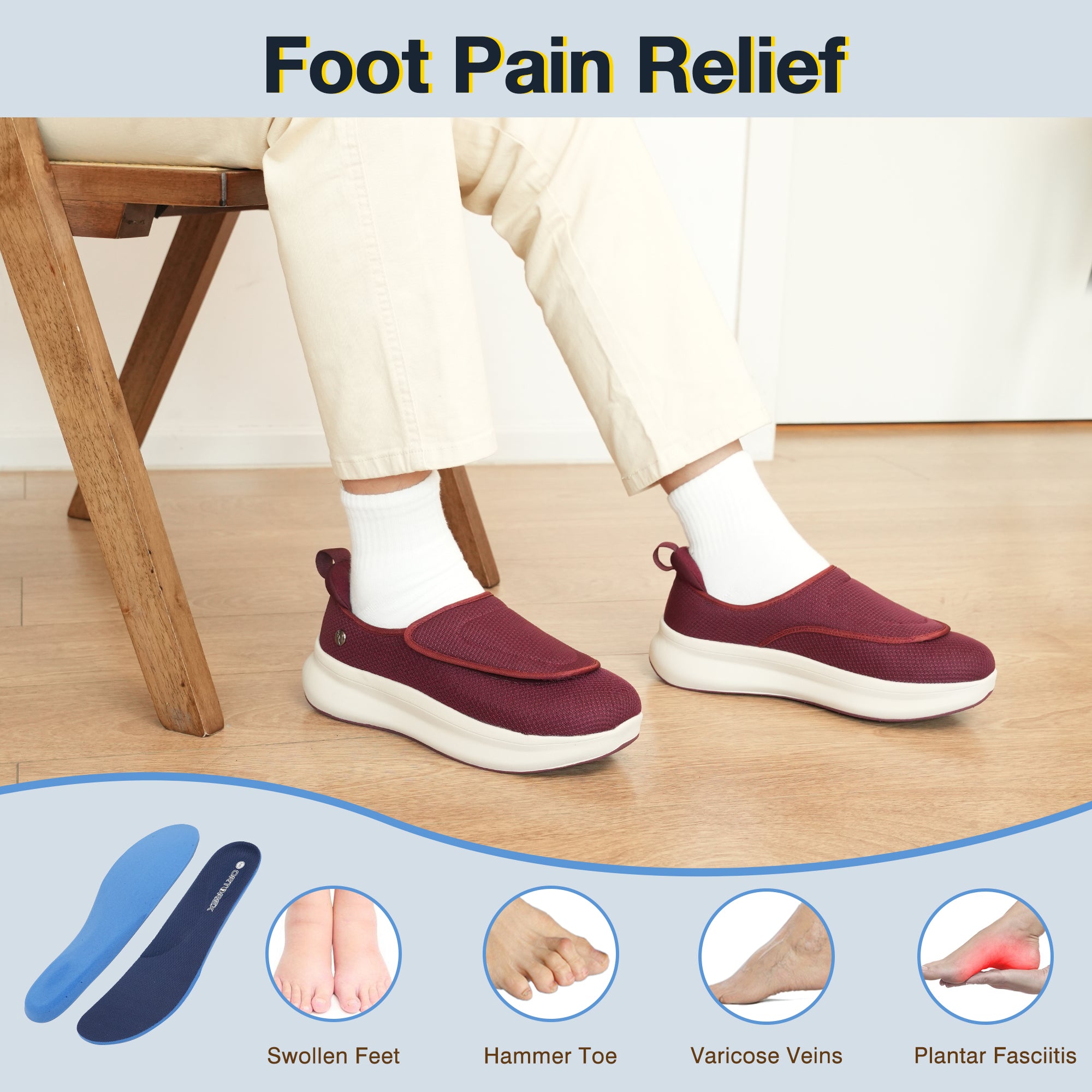 Burgundy Walking Shoes-Hank