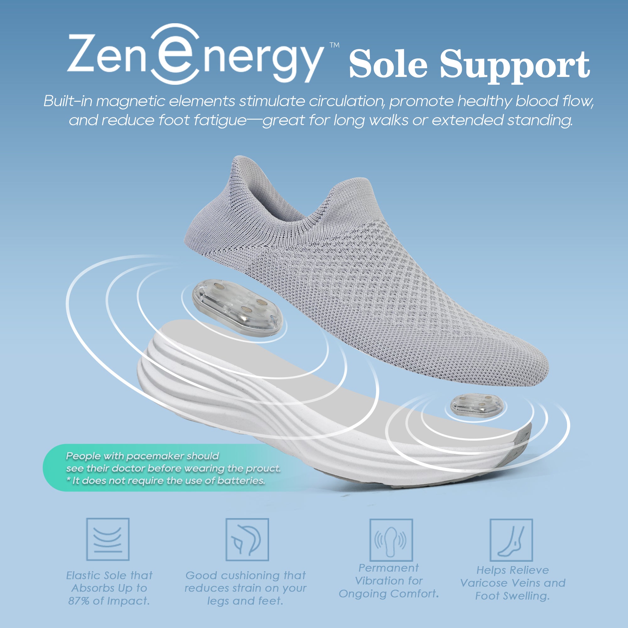 Grey Walking Shoes-Caren