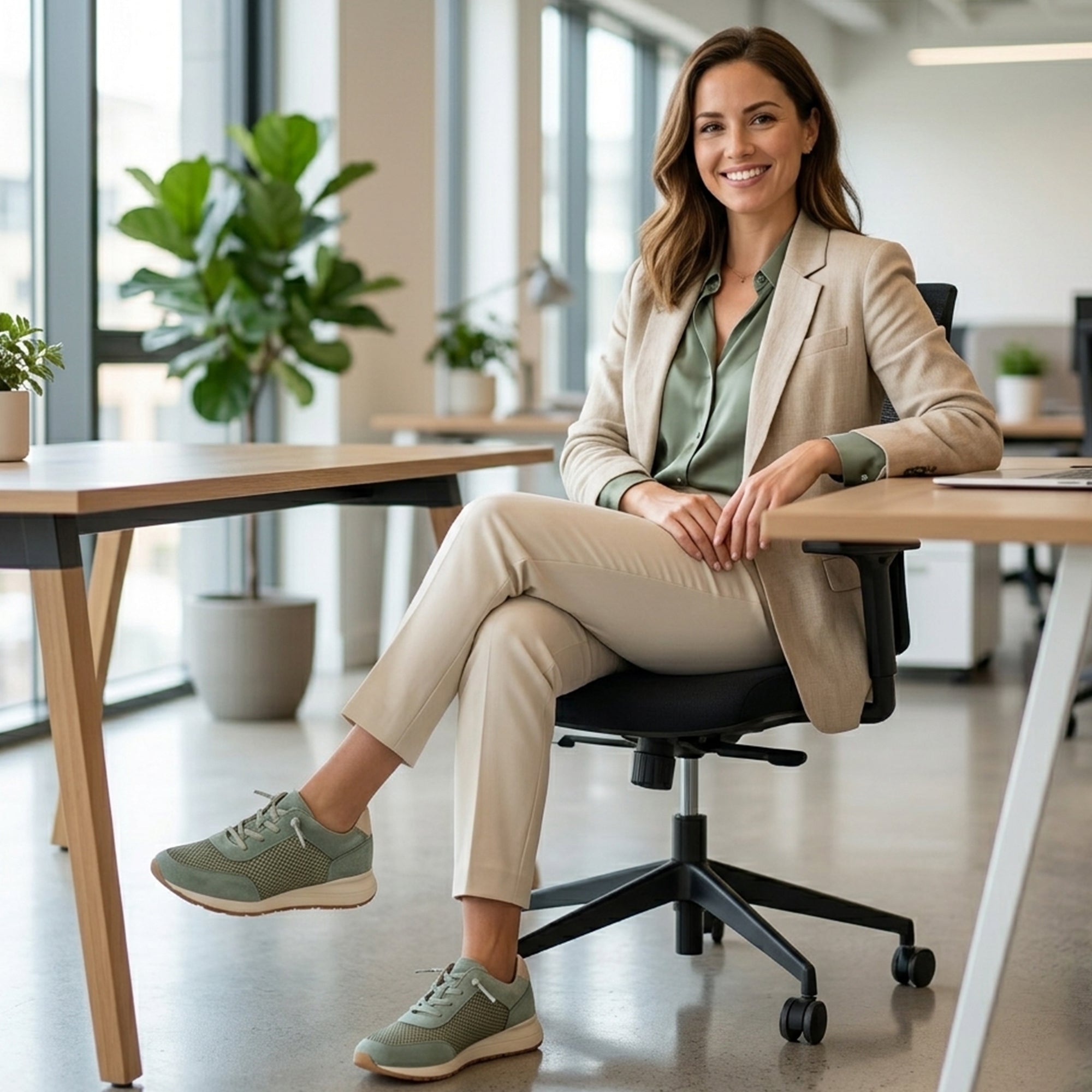 Green Walking Shoes-Velyn