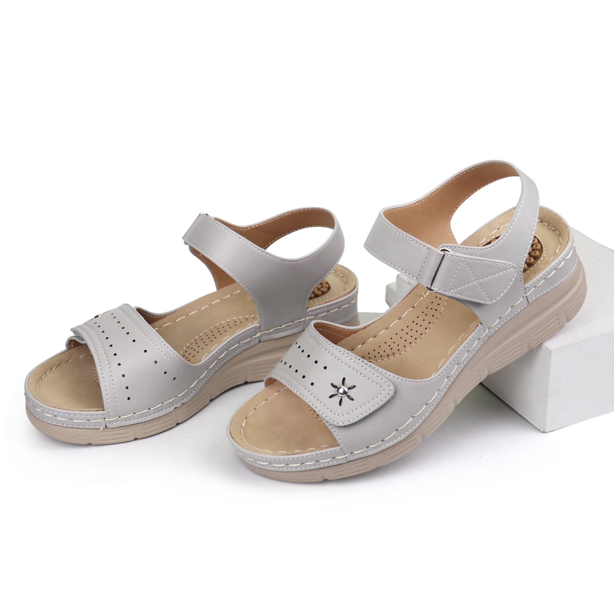 Grey Massage Sandals-Stella